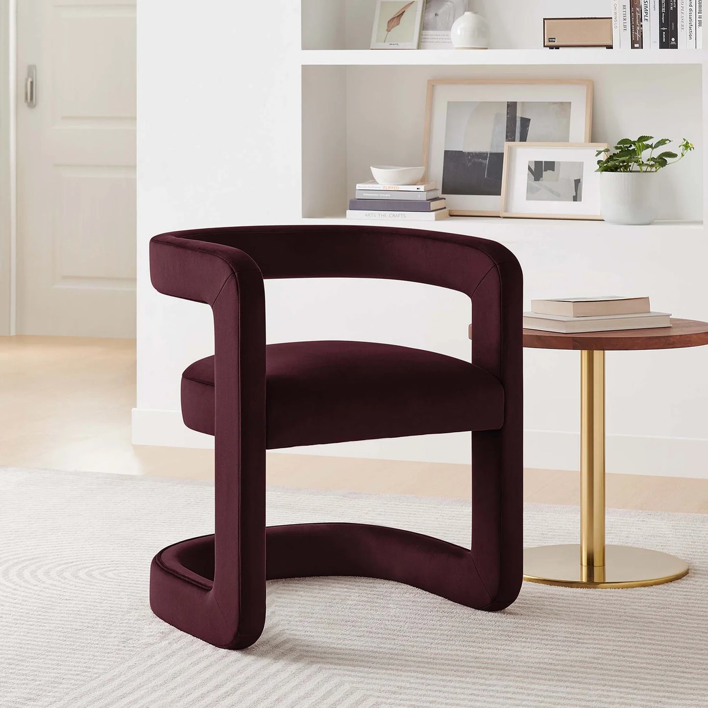 Winslow Performance Velvet Barrel Accent Chair in Alabaster – Elegant and Comfortable Seating for Modern Living Spaces