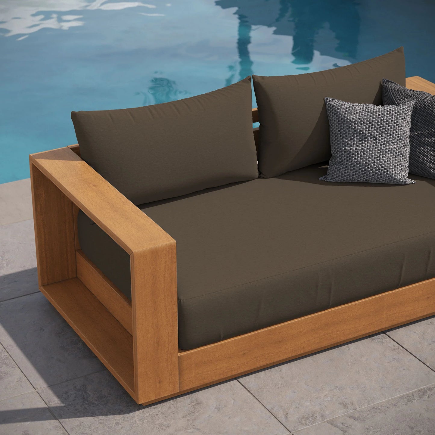 Tahoe Acacia Wood Outdoor Patio Loveseat β Weather-Resistant Acacia Wood Seating