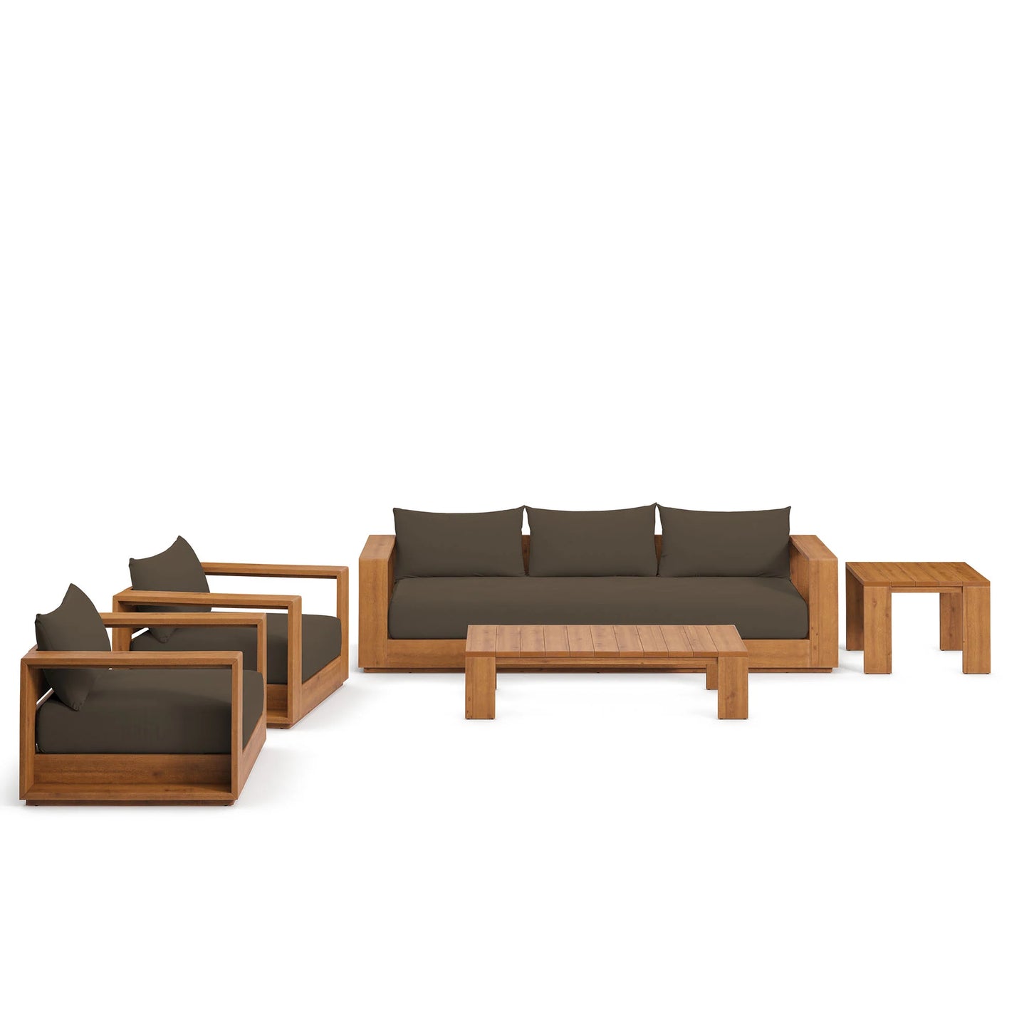 Tahoe 5-Piece Acacia Wood Patio Set with UV-Resistant Cushions & Foam Padding β Stylish and Comfortable Outdoor Seating for Relaxed Living
