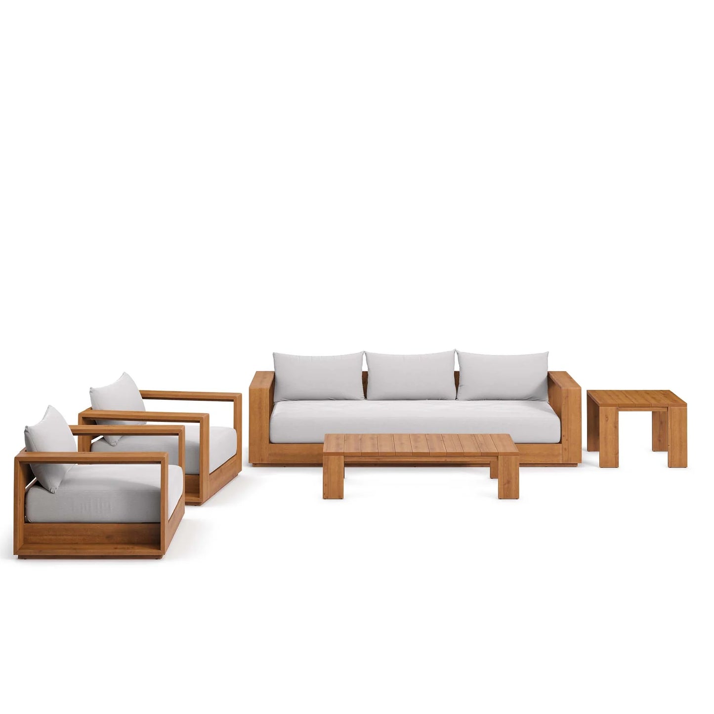 Tahoe 5-Piece Acacia Wood Patio Set with UV-Resistant Cushions & Foam Padding β Stylish and Comfortable Outdoor Seating for Relaxed Living
