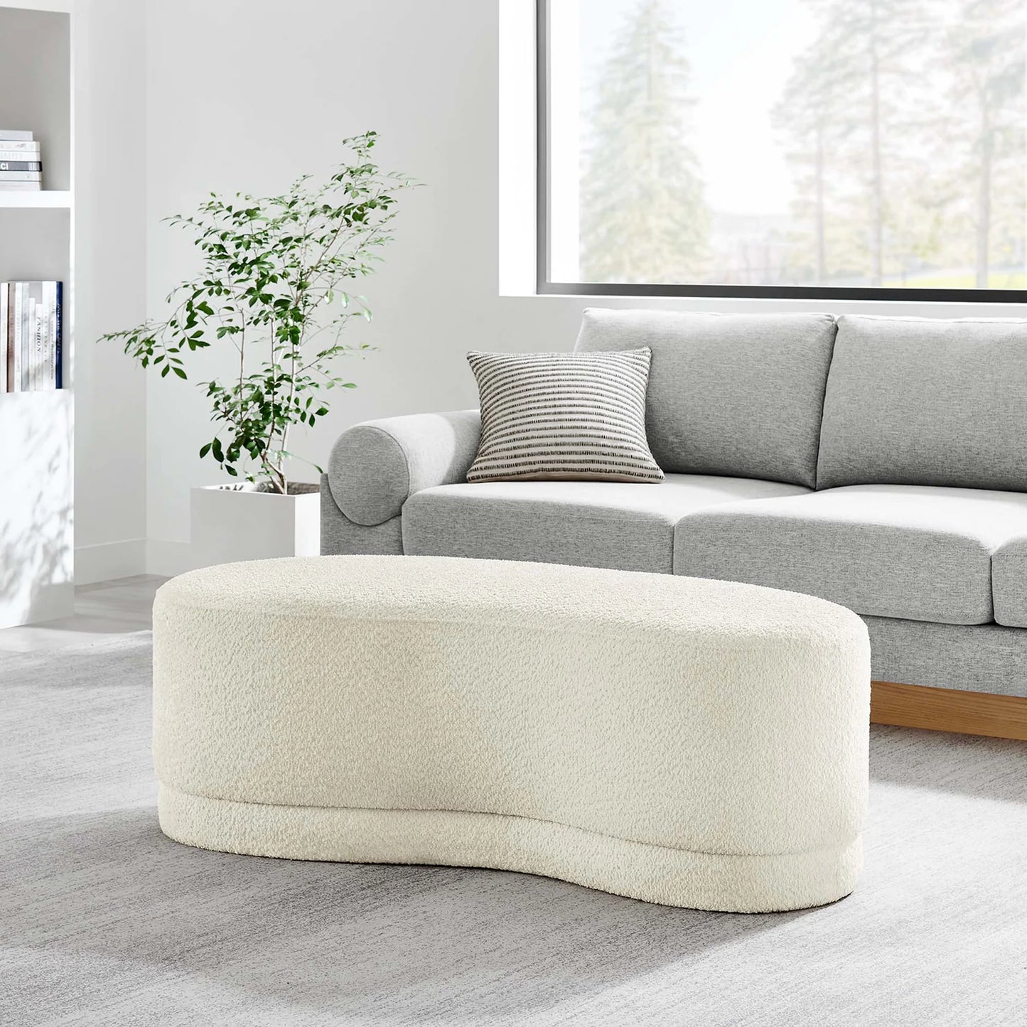 Nimbus 48" Chenille Ottoman Bench – Soft and Stylish Accent Piece for Modern Living Spaces