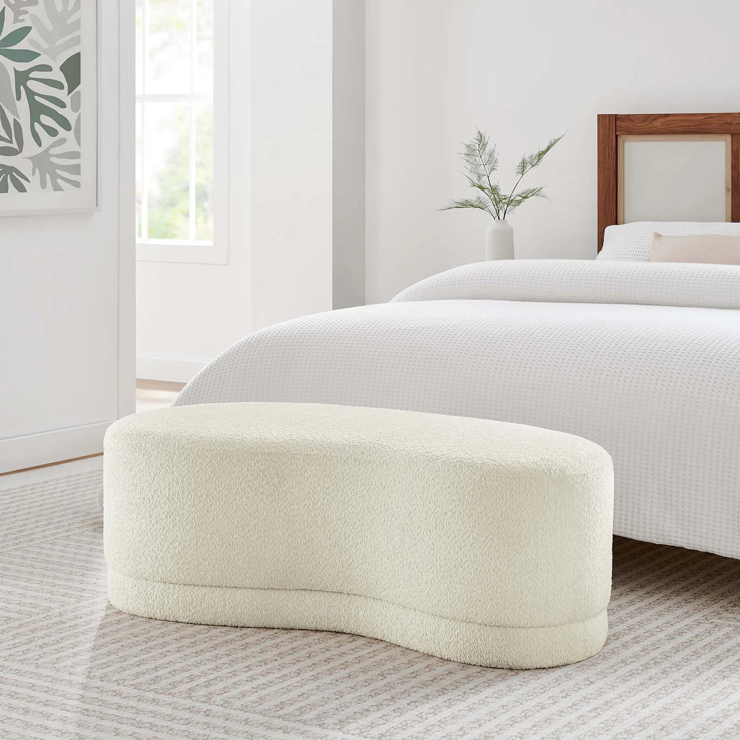 Nimbus 48" Chenille Ottoman Bench – Soft and Stylish Accent Piece for Modern Living Spaces