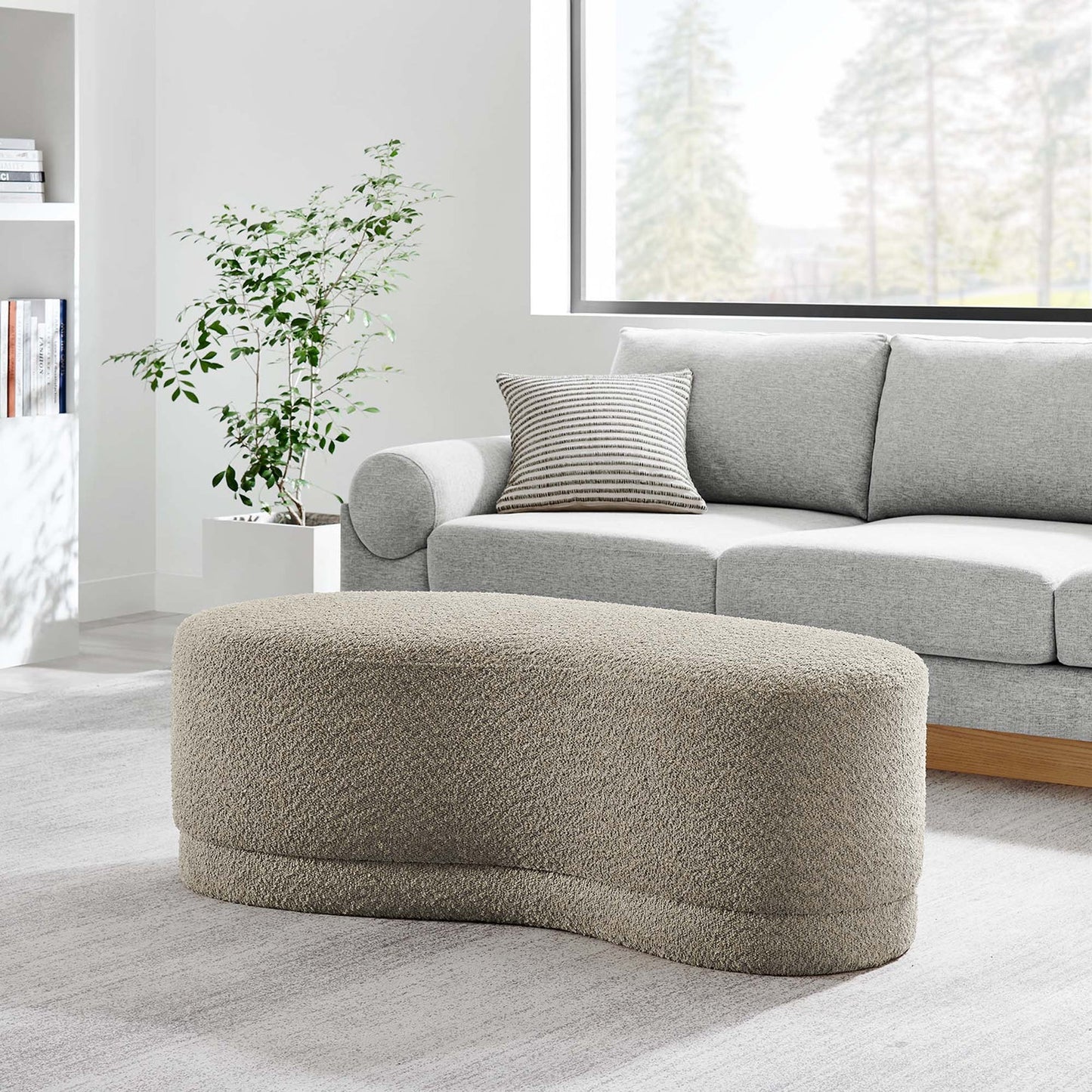 Nimbus 48" Chenille Ottoman Bench – Soft and Stylish Accent Piece for Modern Living Spaces