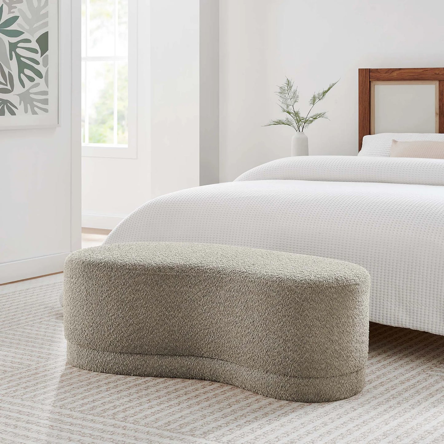 Nimbus 48" Chenille Ottoman Bench – Soft and Stylish Accent Piece for Modern Living Spaces