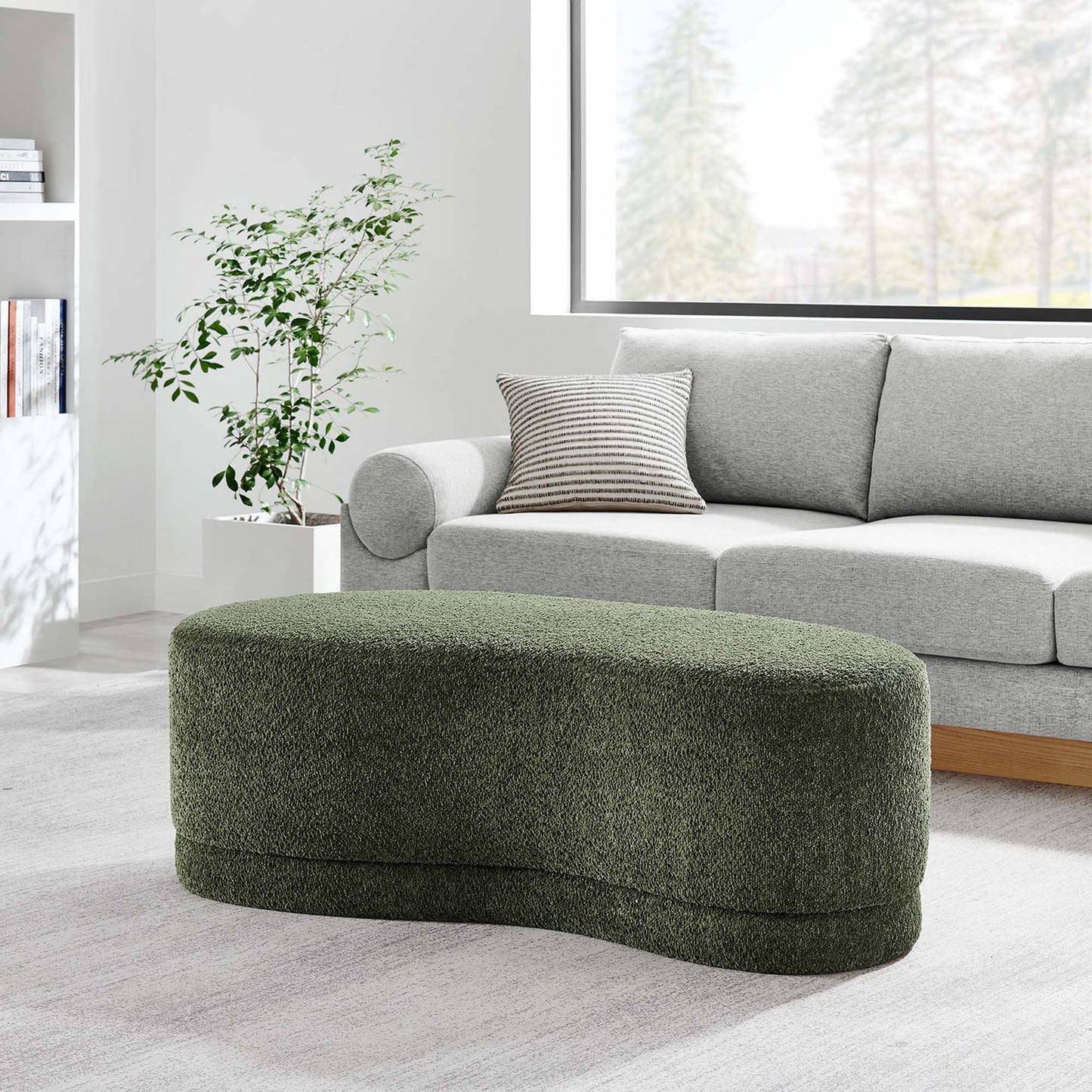 Nimbus 48" Chenille Ottoman Bench – Soft and Stylish Accent Piece for Modern Living Spaces