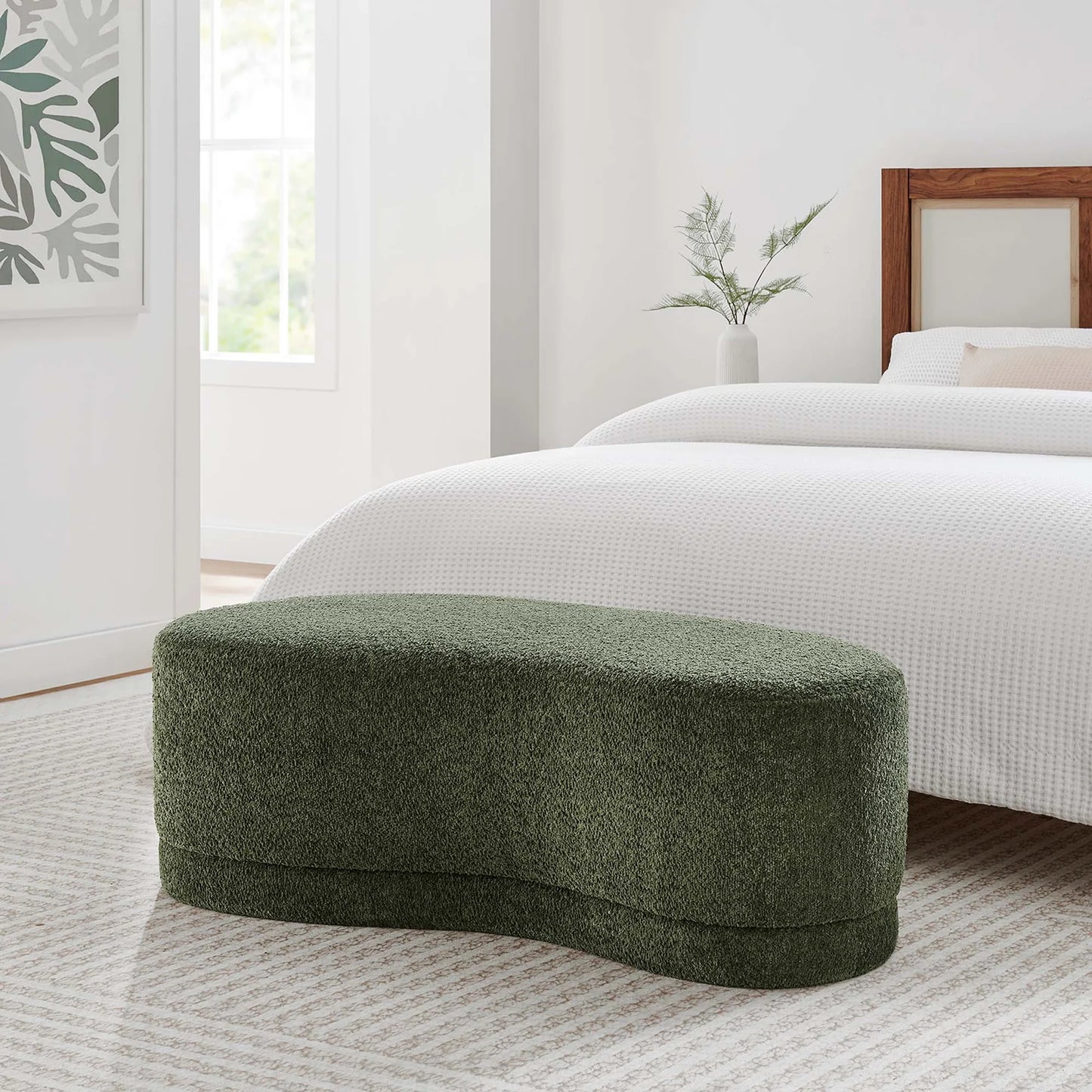 Nimbus 48" Chenille Ottoman Bench – Soft and Stylish Accent Piece for Modern Living Spaces