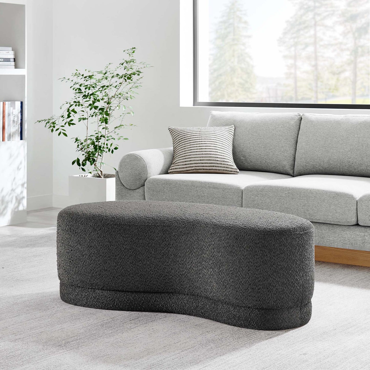 Nimbus 48" Chenille Ottoman Bench – Soft and Stylish Accent Piece for Modern Living Spaces