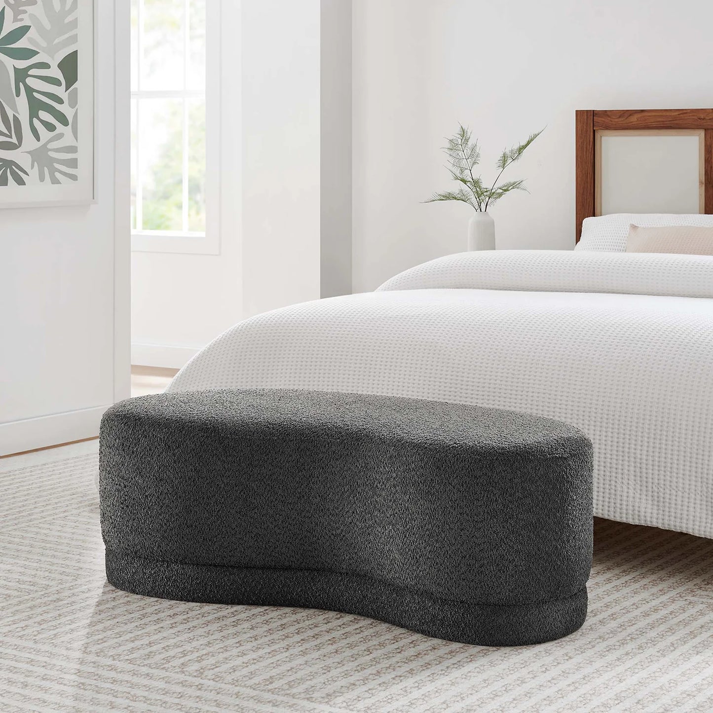 Nimbus 48" Chenille Ottoman Bench – Soft and Stylish Accent Piece for Modern Living Spaces
