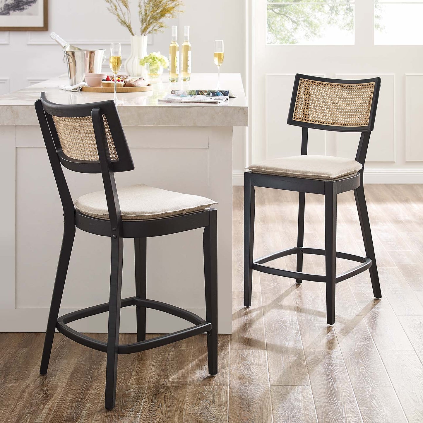 Caledonia Wood Counter Stools Set of 2 – Elegant and Functional Seating Solutions