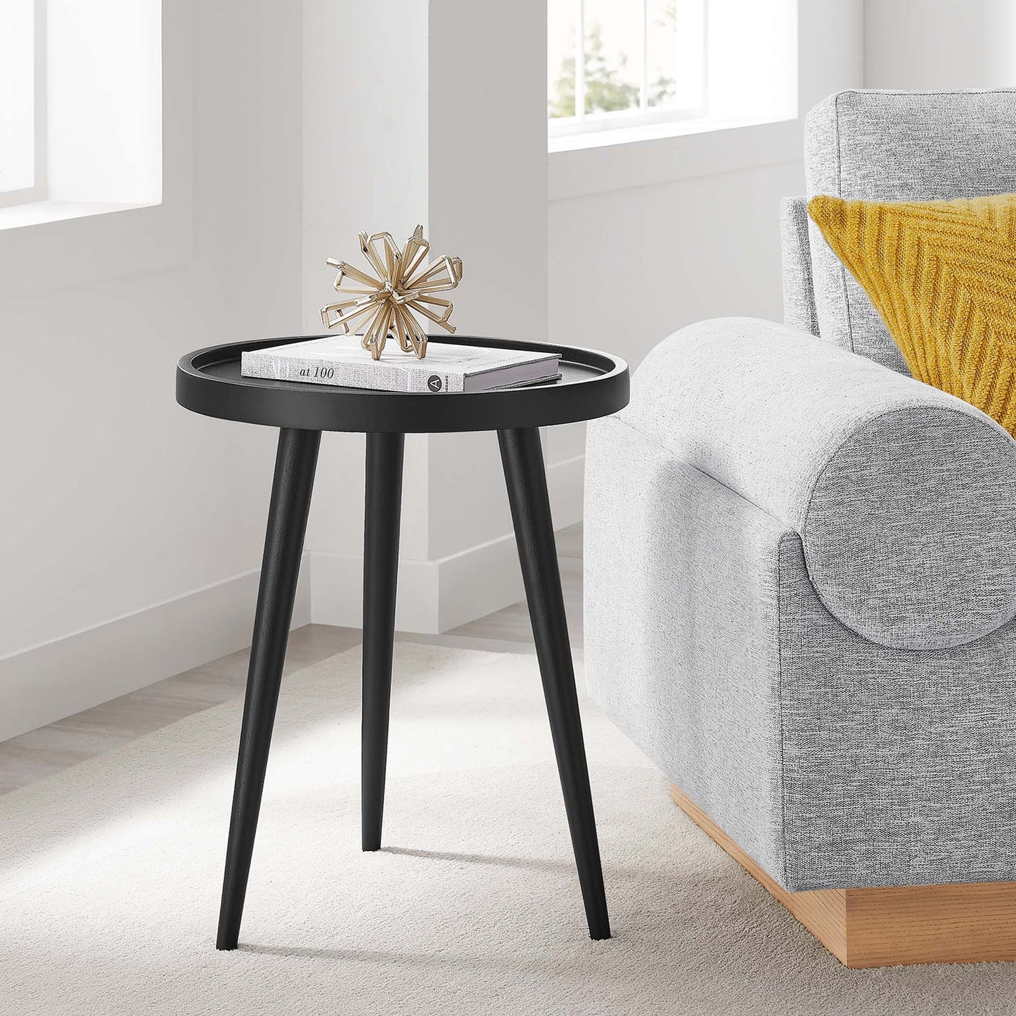 Chiro Modern Mango Wood Side Table with Tray Top & Splayed Legs – Sleek and Functional Accent for Contemporary Living Spaces