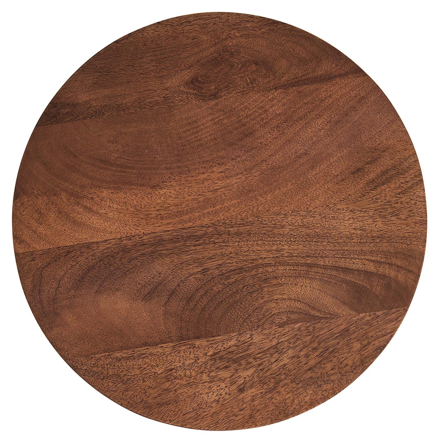 Valeo Round Wood and Metal Side Table in Walnut – Stylish and Durable Accent for Modern Living Spaces