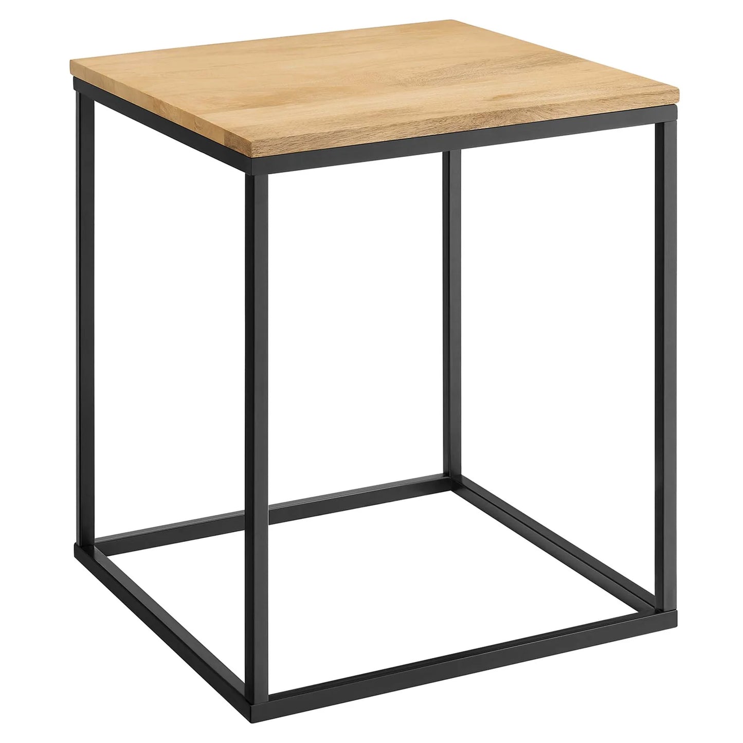 Zora Modern Industrial Side Table with Mango Wood Top – Stylish and Durable Accent for Contemporary Living Spaces