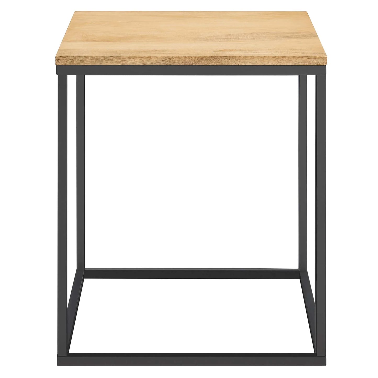 Zora Modern Industrial Side Table with Mango Wood Top – Stylish and Durable Accent for Contemporary Living Spaces