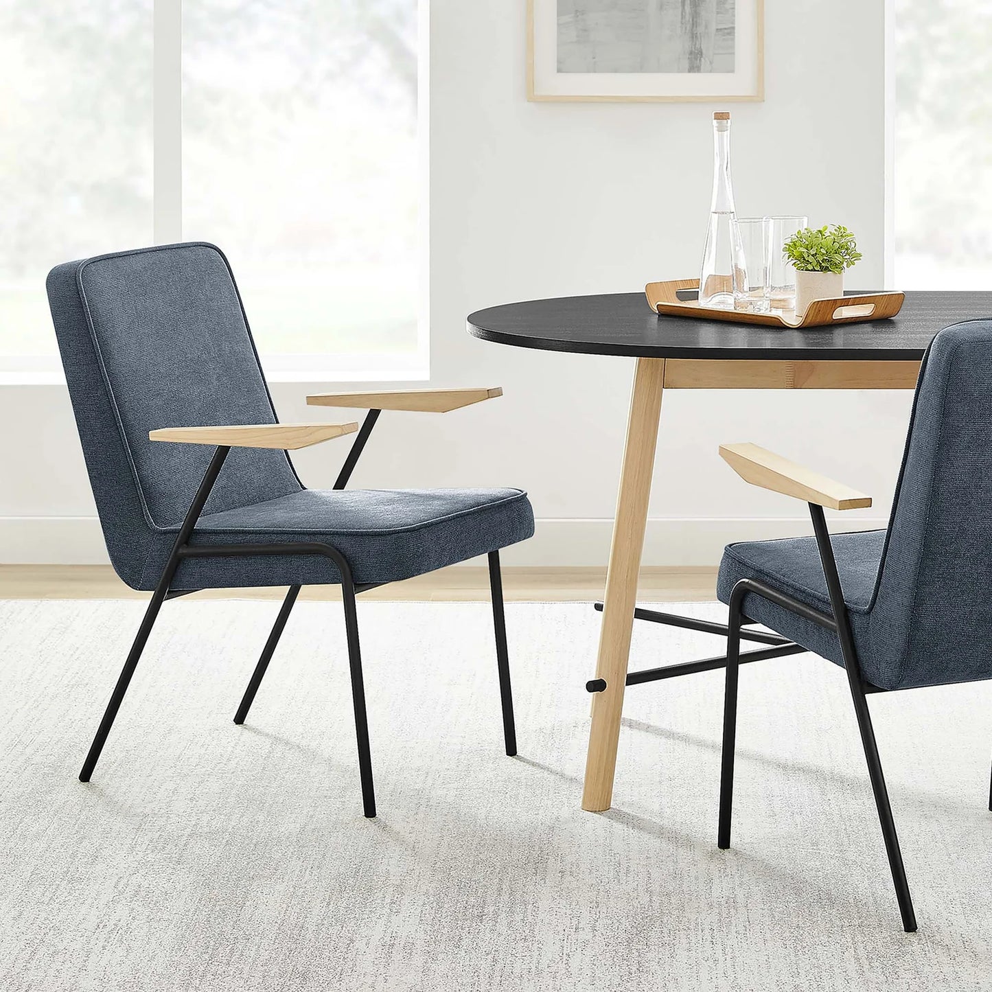 Vista Dining Armchair: Mid-Century Style with Foam Padding & Wood Arms β Comfortable and Stylish Seating for Modern Dining Spaces