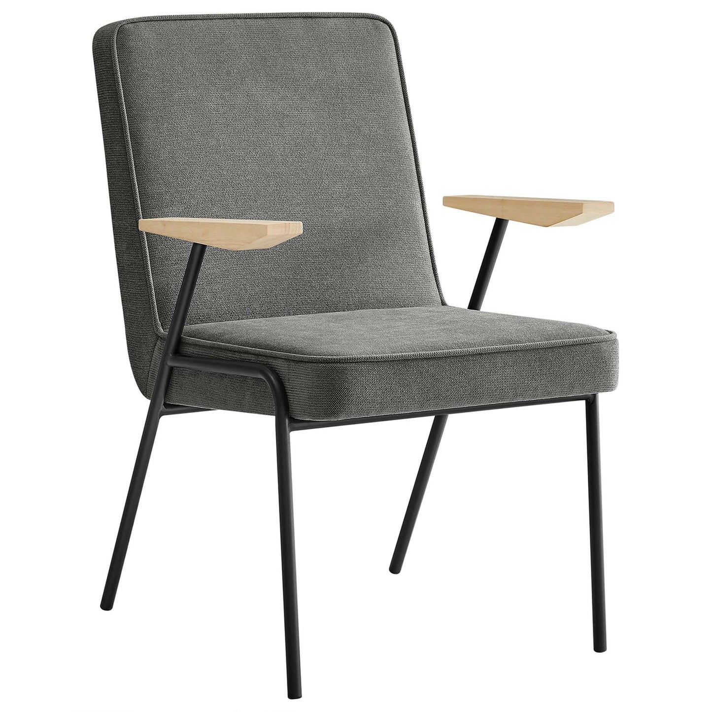 Vista Dining Armchair: Mid-Century Style with Foam Padding & Wood Arms β Comfortable and Stylish Seating for Modern Dining Spaces