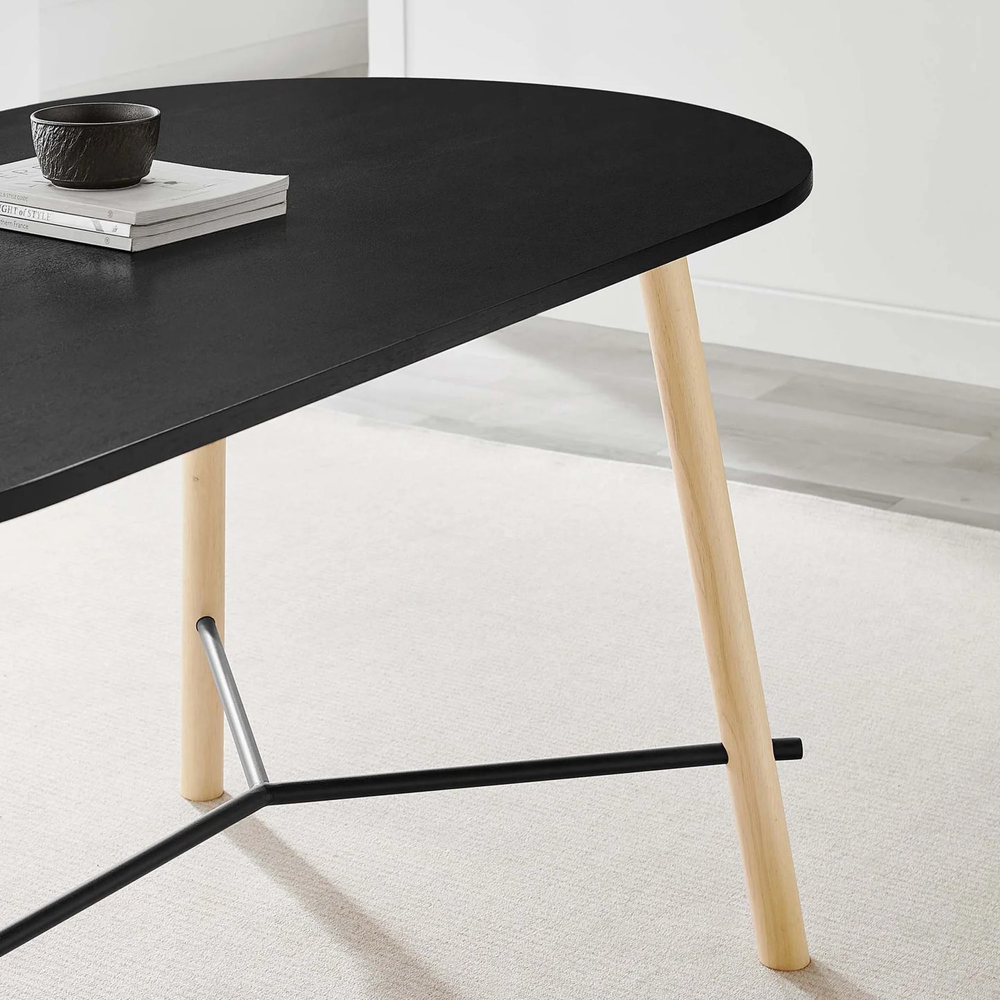 Infuse 71" Wood Grain Dining Table in Black Oak – Elegant and Durable Dining Table for Modern Dining Rooms