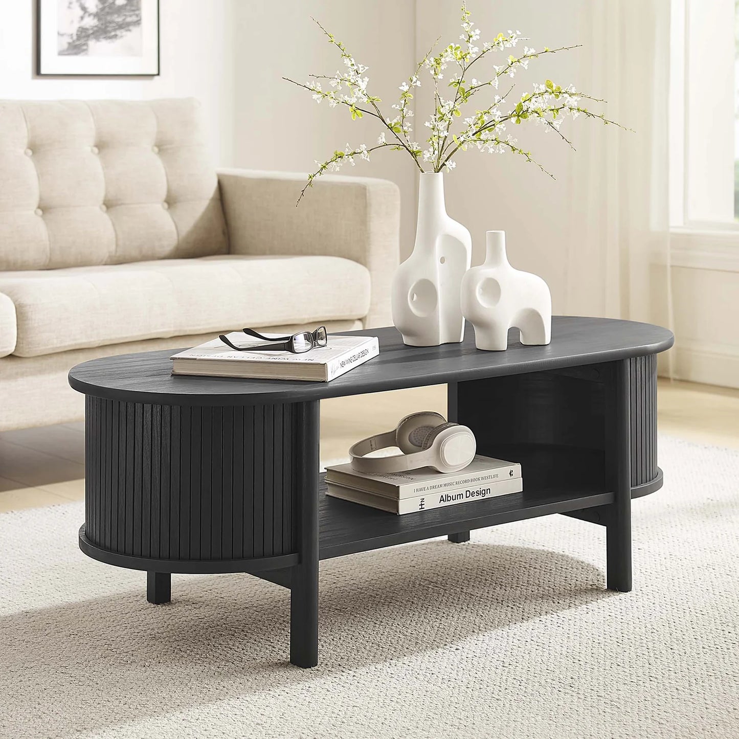 Cadence Oval Coffee Table – Elegant and Functional Living Room Accent Piece