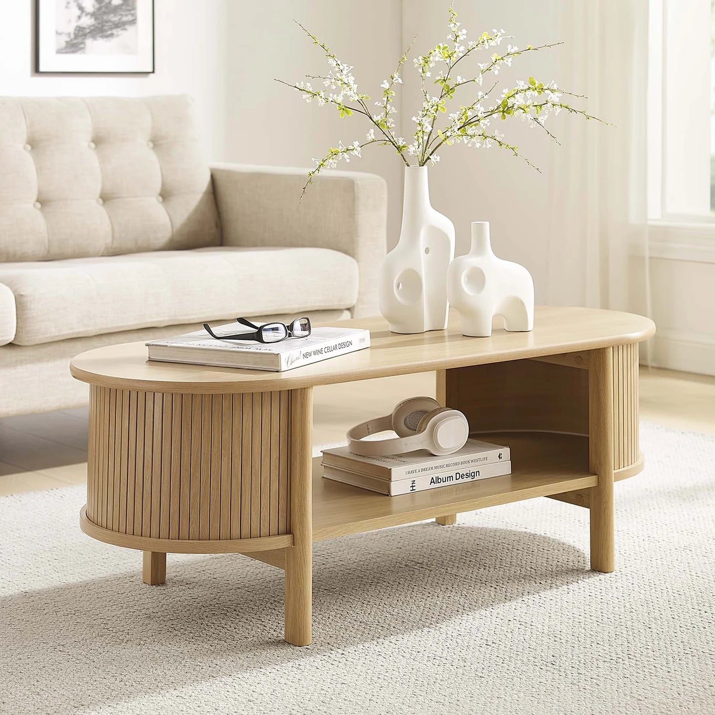 Cadence Oval Coffee Table – Elegant and Functional Living Room Accent Piece