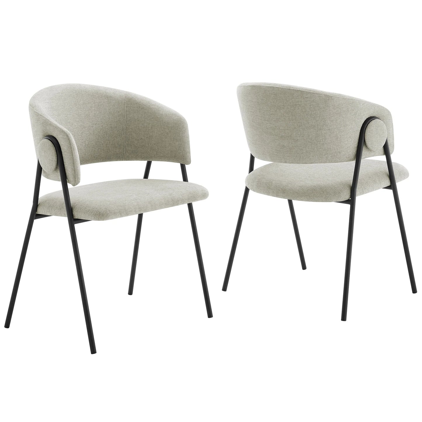 Nella Upholstered Heathered Chenille Dining Chairs (Set of 2) – Comfortable and Stylish Seating for Modern Dining Rooms