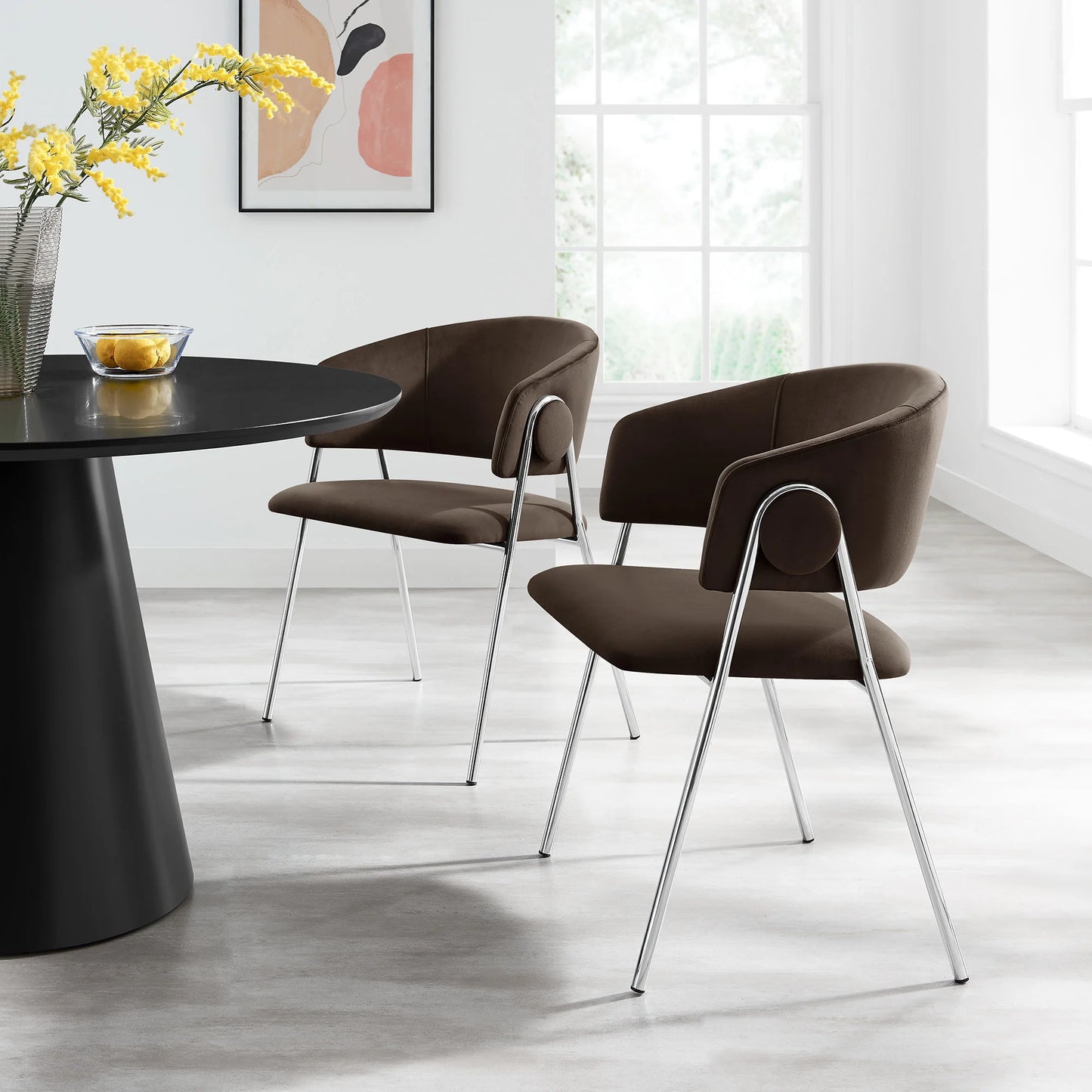 Nella Upholstered Heathered Chenille Dining Chairs (Set of 2) – Comfortable and Stylish Seating for Modern Dining Rooms