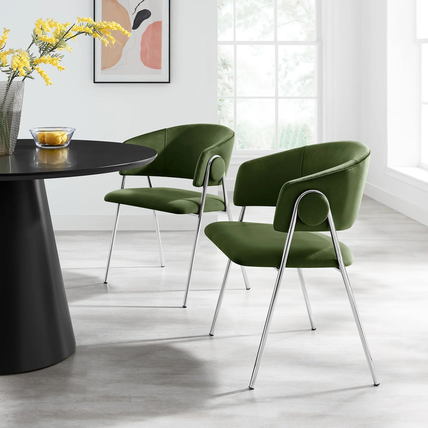Nella Upholstered Heathered Chenille Dining Chairs (Set of 2) – Comfortable and Stylish Seating for Modern Dining Rooms