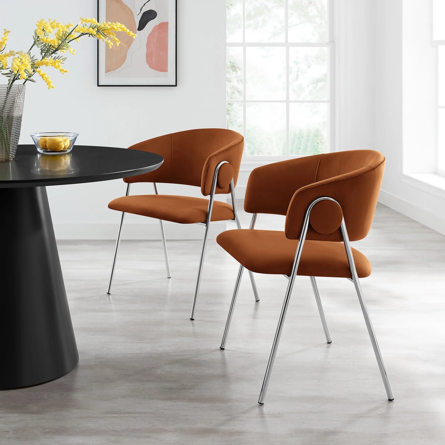 Nella Upholstered Heathered Chenille Dining Chairs (Set of 2) – Comfortable and Stylish Seating for Modern Dining Rooms