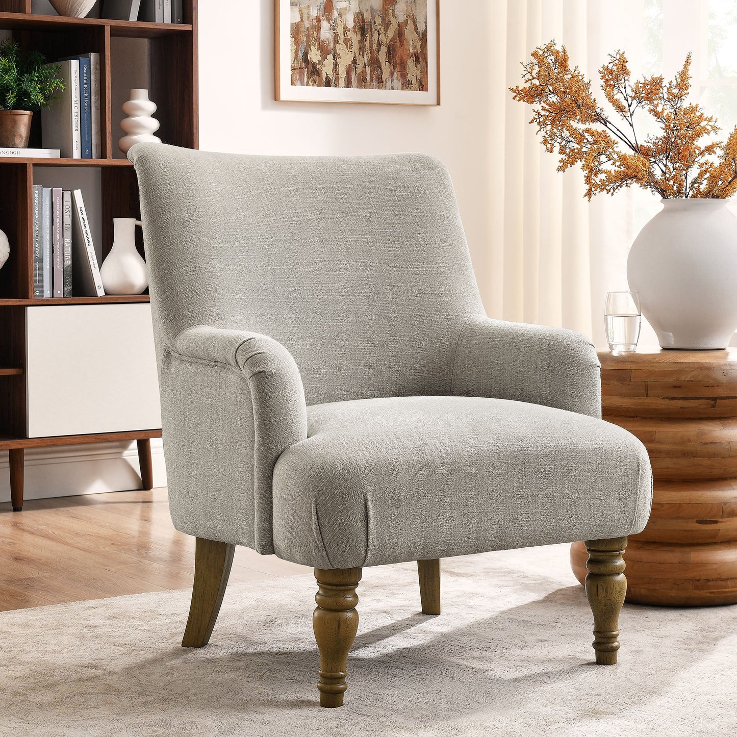 Ellington Fabric Upholstered Accent Armchair – Elegant and Comfortable Chair for Modern Living Spaces