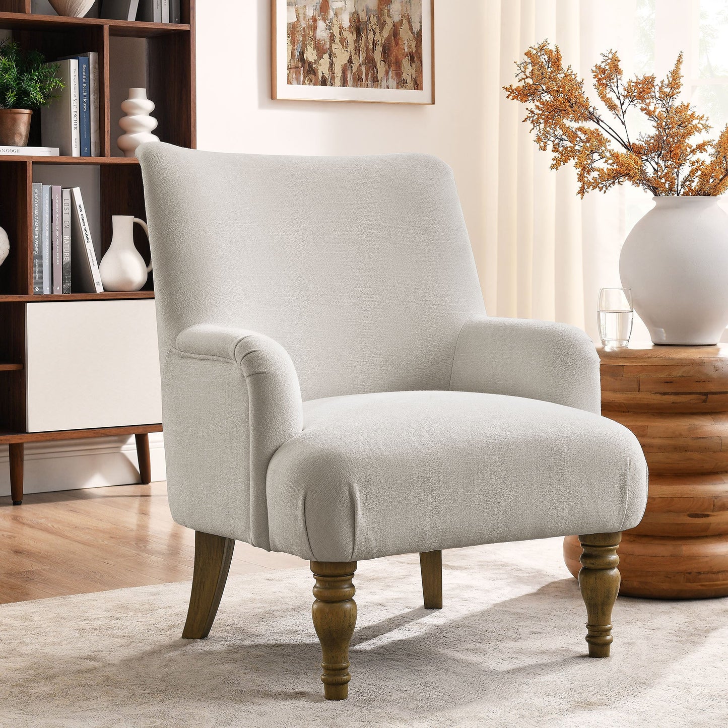 Ellington Fabric Upholstered Accent Armchair – Elegant and Comfortable Chair for Modern Living Spaces