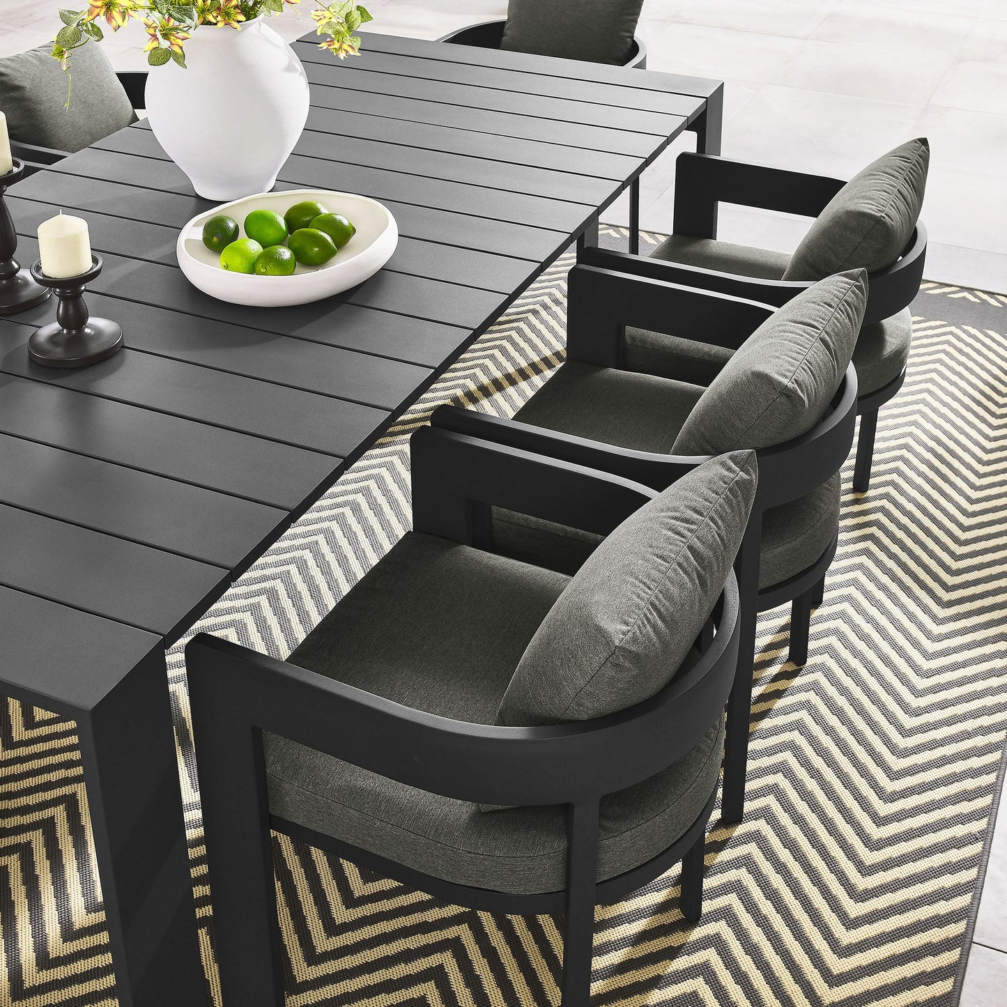 Tahoe 9-Piece Outdoor Patio Dining Set – Modern Aluminum Table and Chairs for Stylish Outdoor Entertaining