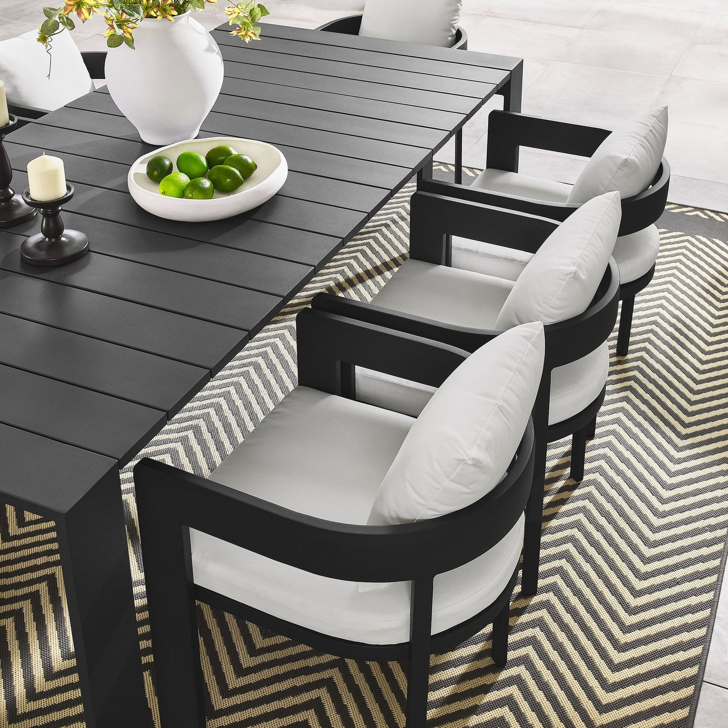 Tahoe 9-Piece Outdoor Patio Dining Set – Modern Aluminum Table and Chairs for Stylish Outdoor Entertaining
