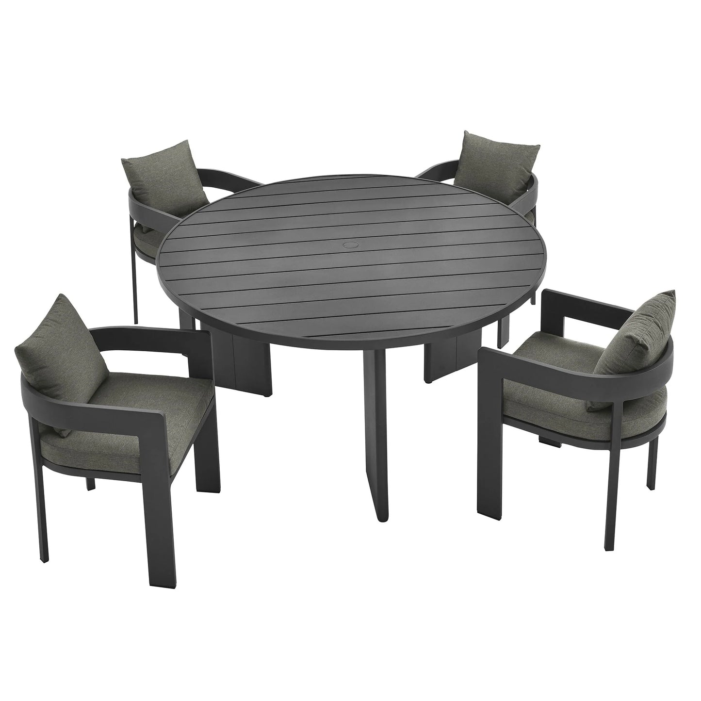 Tahoe 5-Piece Outdoor Patio Dining Set – Sleek Aluminum Table and Chairs for Modern Outdoor Spaces