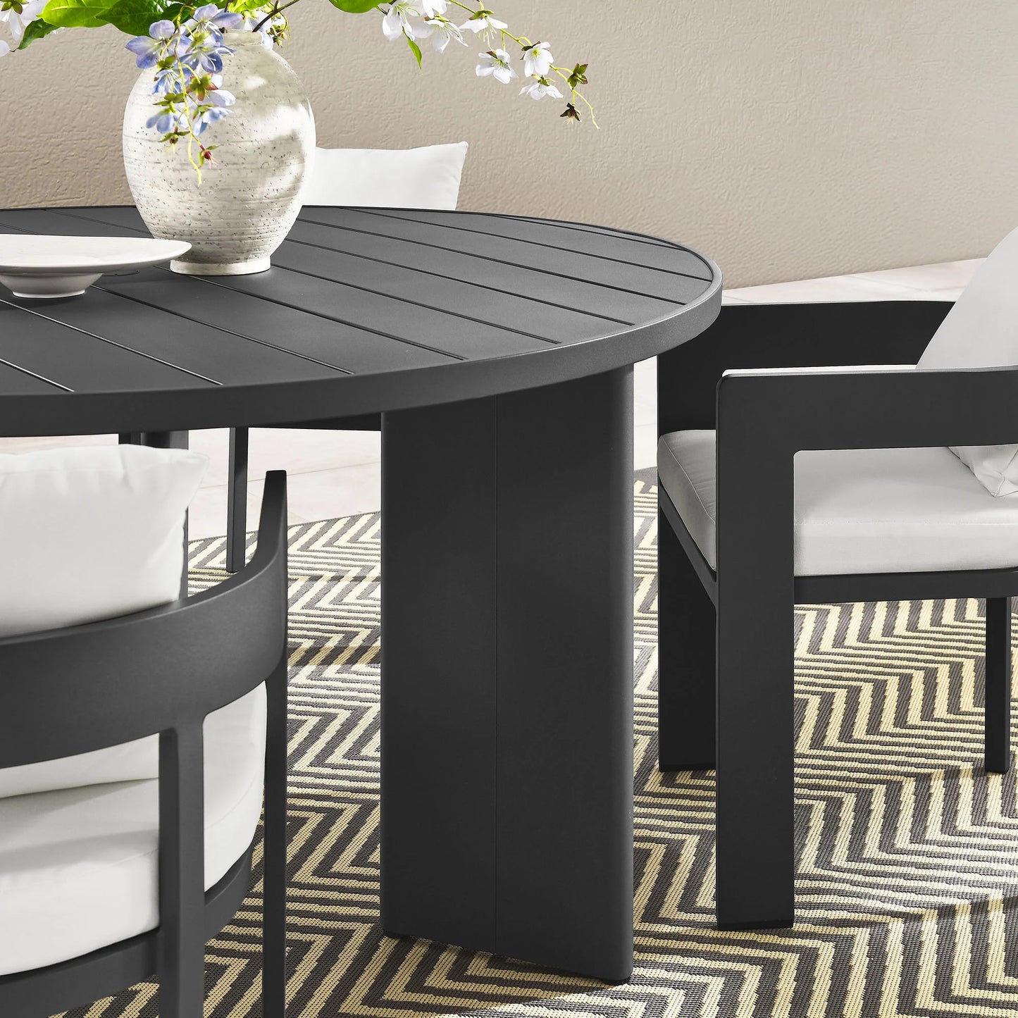 Tahoe 5-Piece Outdoor Patio Dining Set – Sleek Aluminum Table and Chairs for Modern Outdoor Spaces