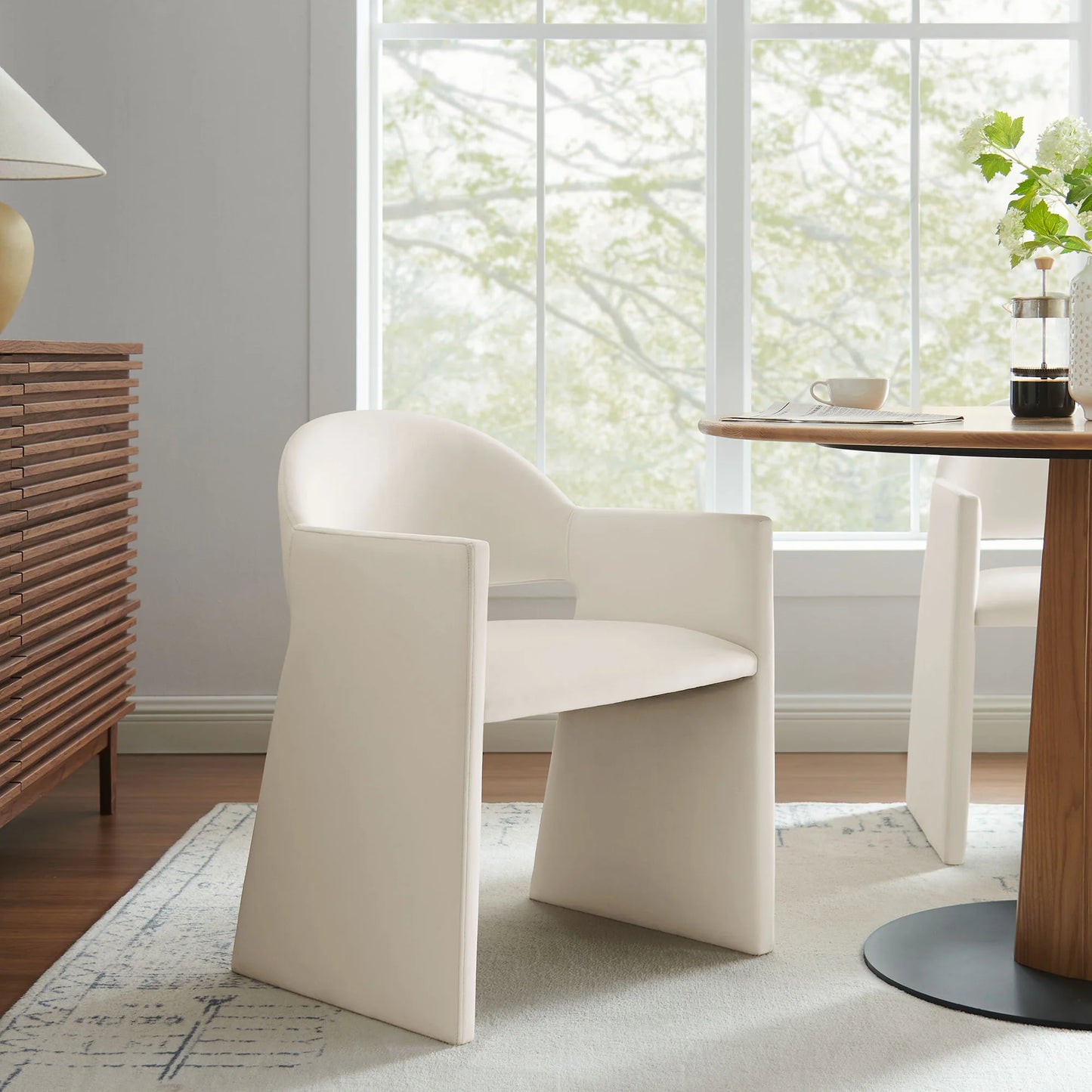 Talia Performance Velvet Dining Armchair – Elegant and Durable Upholstered Chair for Modern Dining Spaces