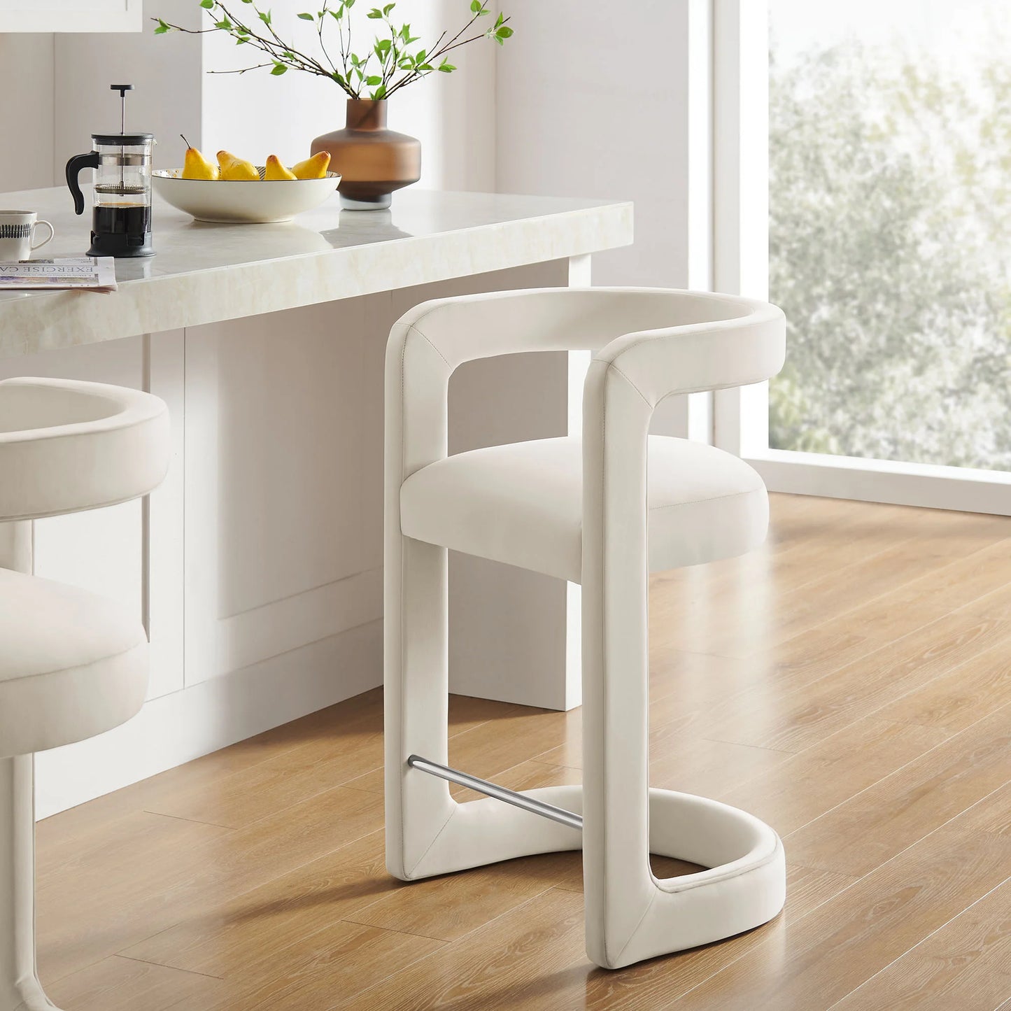 Winslow Performance Velvet Counter Stool – Elegant and Durable Bar Stool for Modern Kitchens