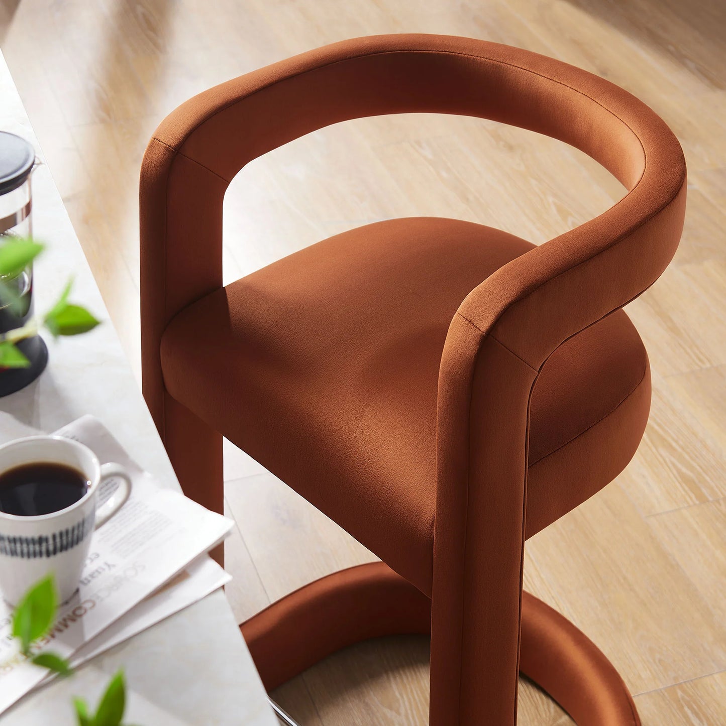Winslow Performance Velvet Counter Stool – Elegant and Durable Bar Stool for Modern Kitchens