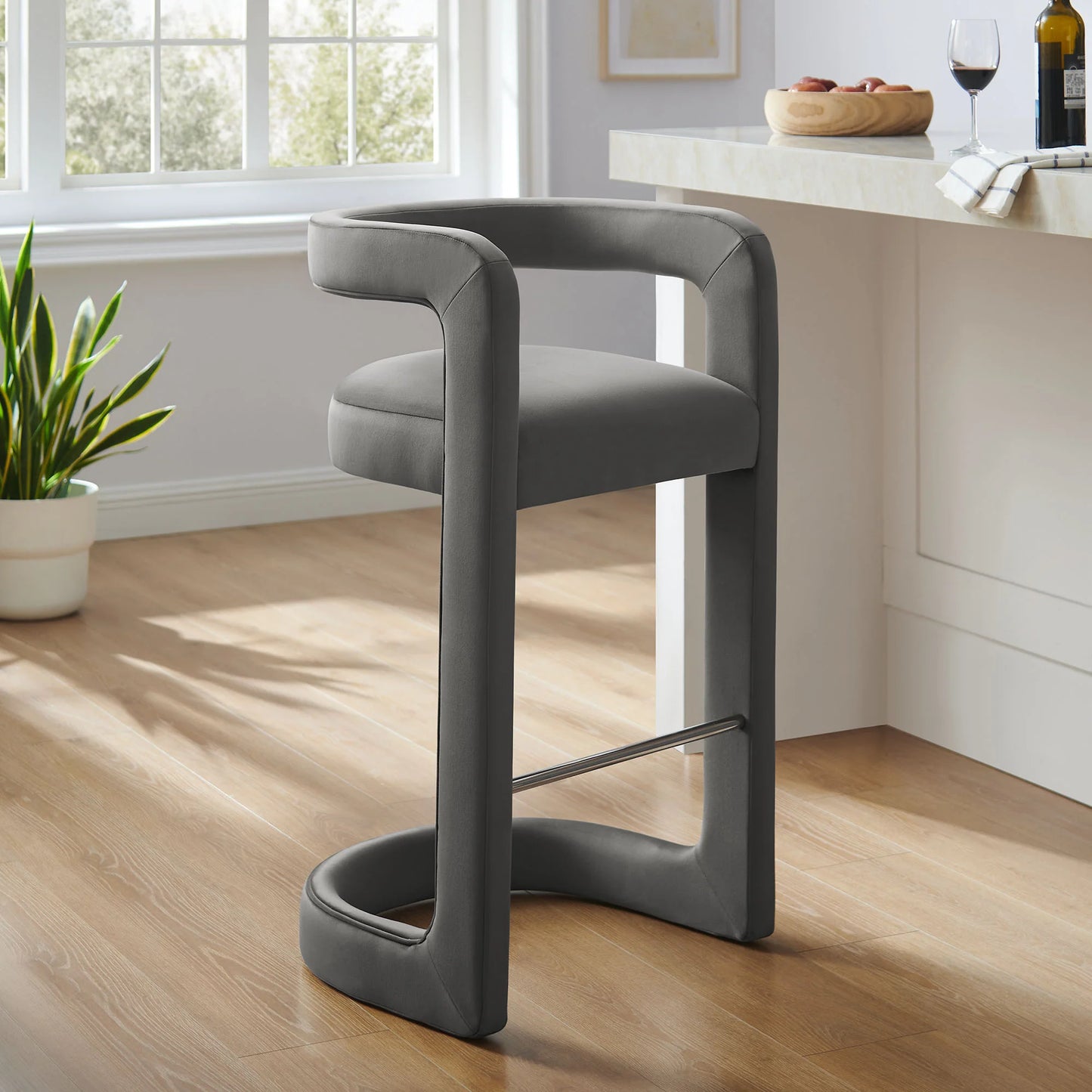 Winslow Performance Velvet Bar Stool – Stylish and Durable Velvet Stool for Contemporary Bars and Kitchens