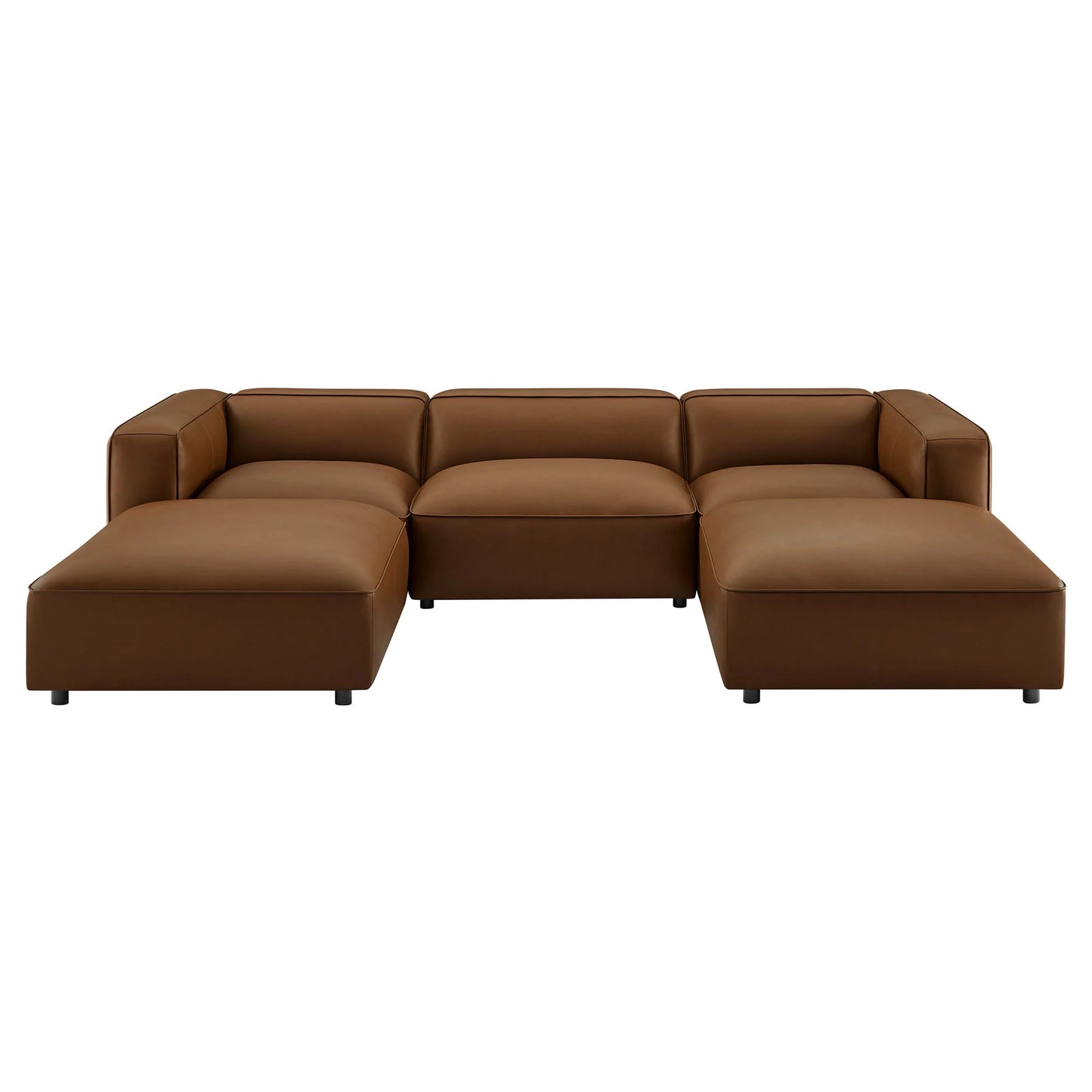 Auren 5-Piece Modular U-Shaped Sofa – Vegan Leather Upholstered Sectional for Modern Living Rooms