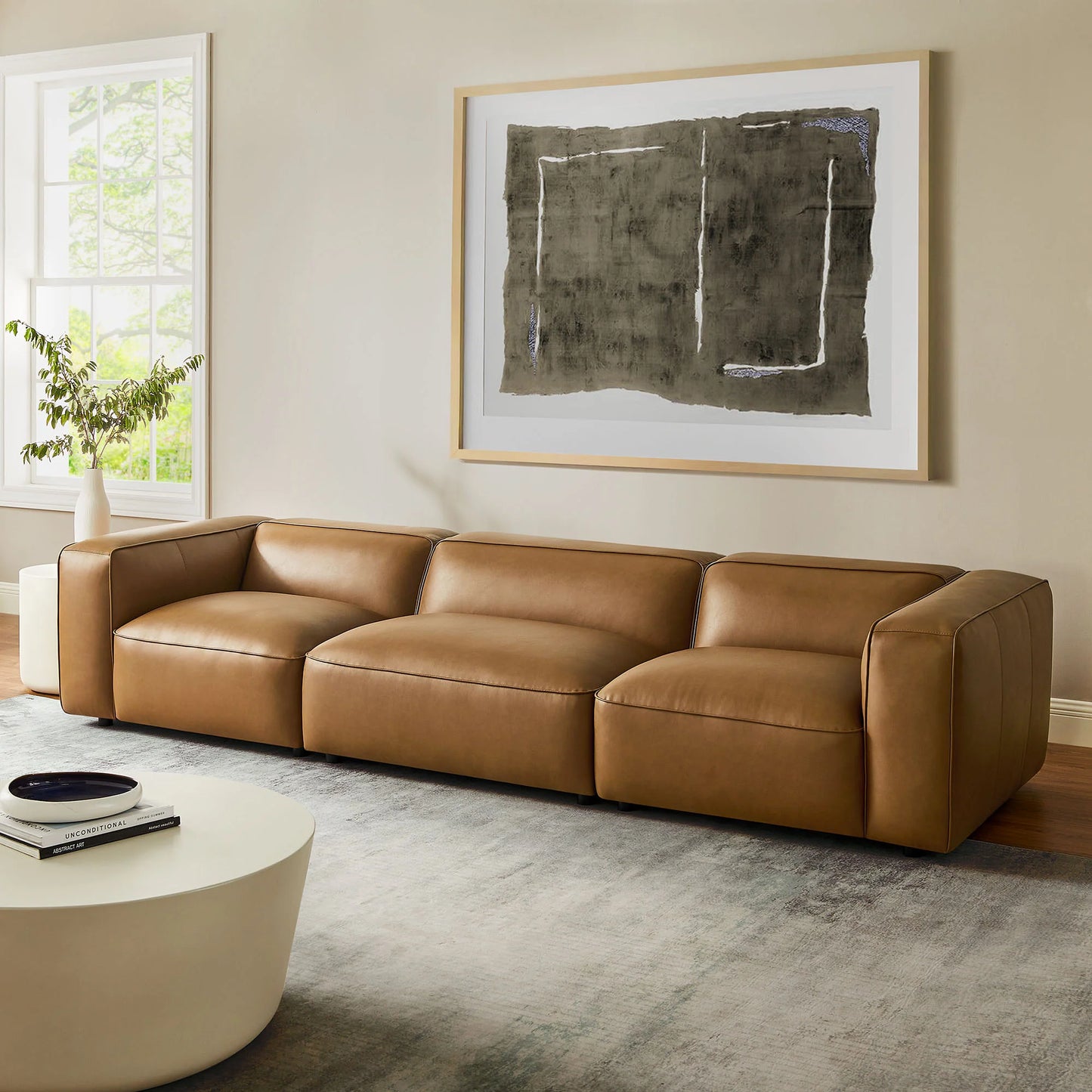 Auren 3-Piece Modular Sofa – Upholstered Vegan Leather Sectional for Modern Living Spaces