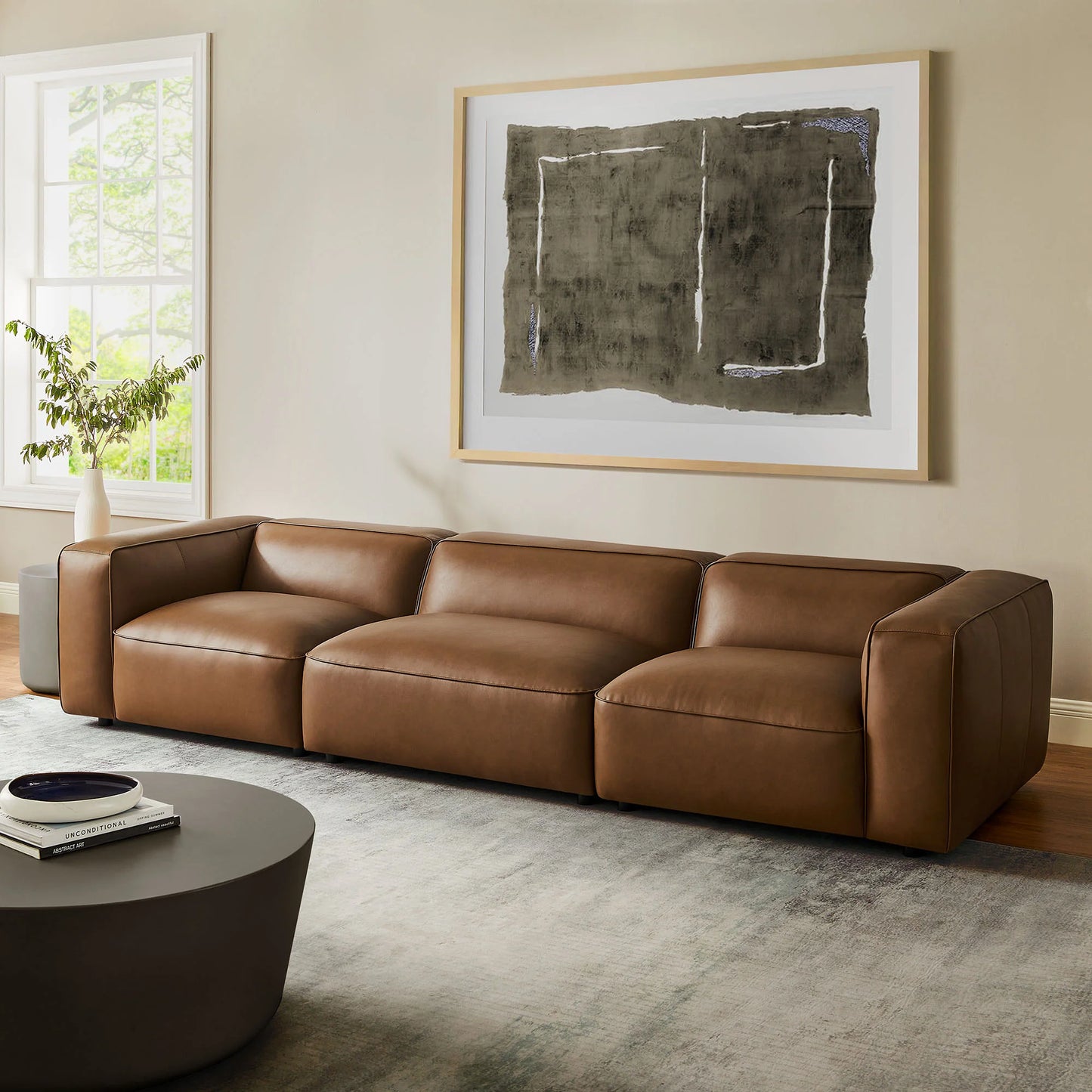 Auren 3-Piece Modular Sofa – Upholstered Vegan Leather Sectional for Modern Living Spaces