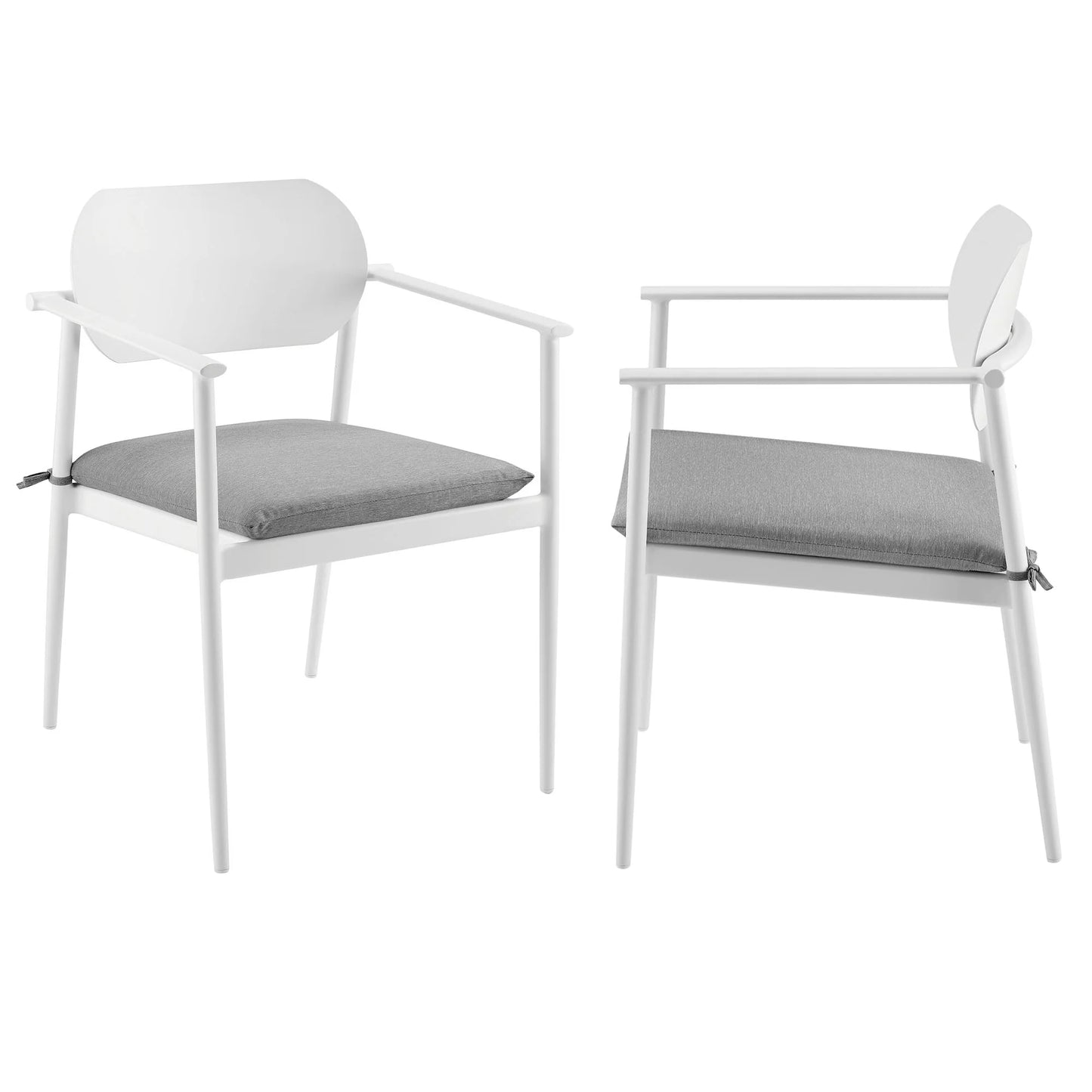 Aeris Stackable Aluminum Patio Dining Armchairs – Set of 2 Modern Outdoor Chairs for Easy Storage and Style