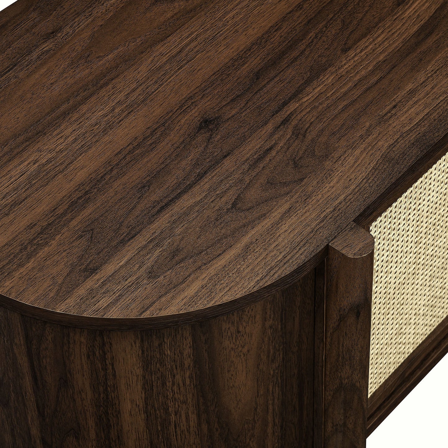 Reid 61" TV Stand in Walnut – Modern and Elegant Entertainment Center for Stylish Living Rooms