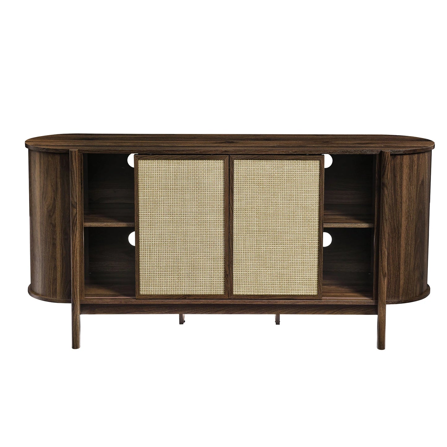 Reid 63" Curved Sideboard in Walnut – Stylish and Functional Storage Solution for Modern Dining Rooms