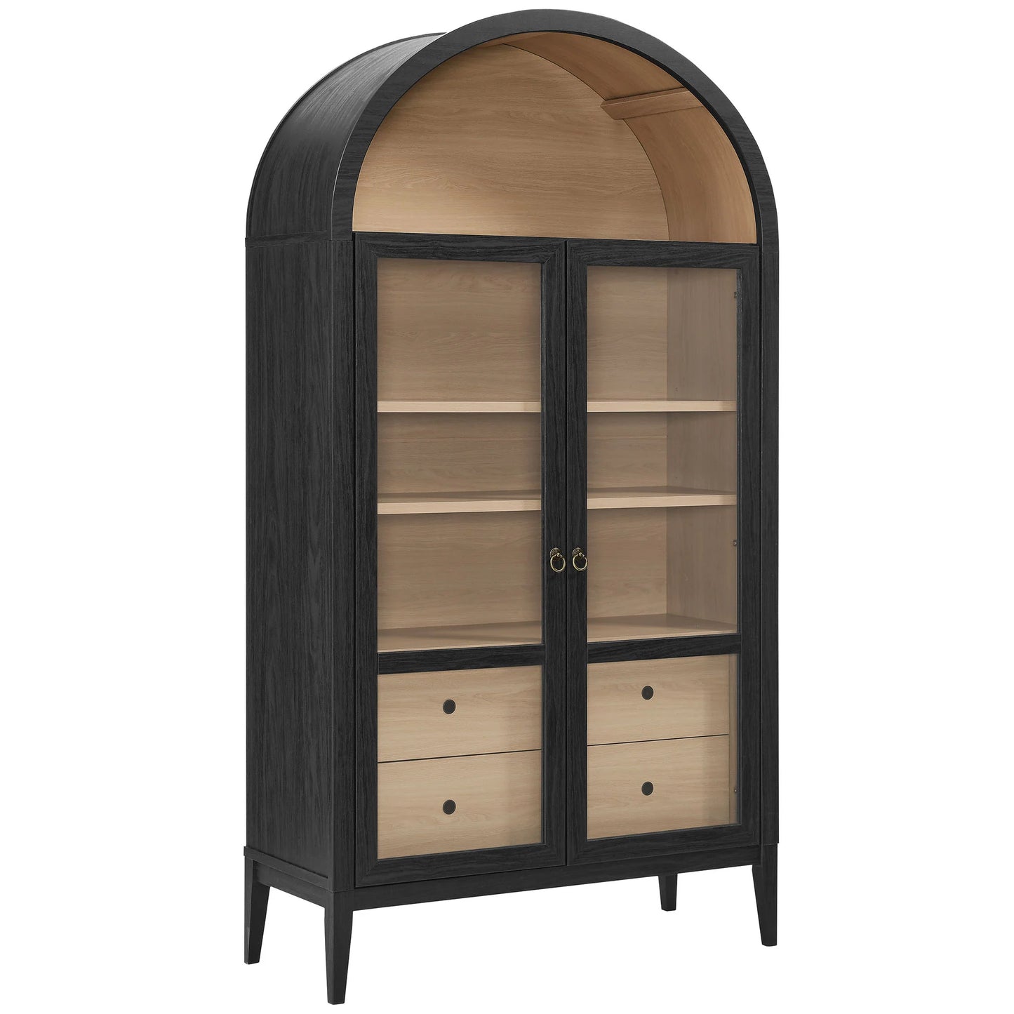 Nolan 74" Tall Arched Storage Display Cabinet – Elegant and Spacious Storage Solution for Modern Homes