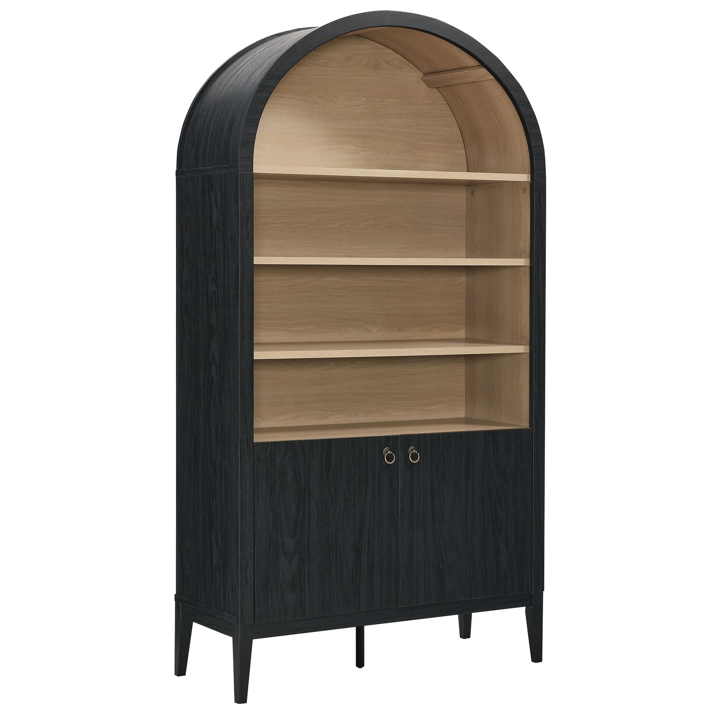 Nolan 74" Tall Arched Storage Display Cabinet Bookshelf β Stylish Storage and Display Solution for Modern Living Rooms