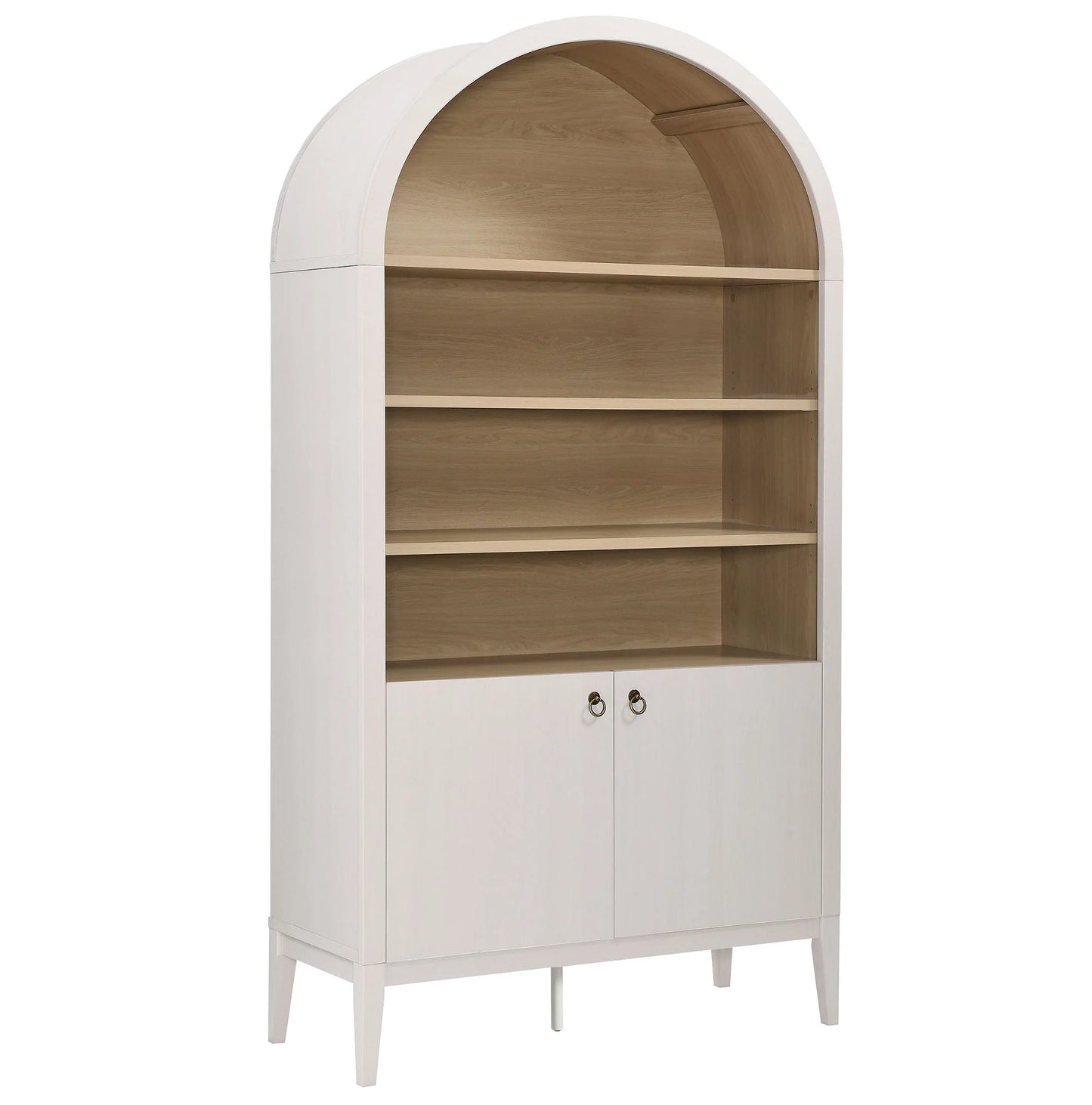Nolan 74" Tall Arched Storage Display Cabinet Bookshelf – Stylish Storage and Display Solution for Modern Living Rooms