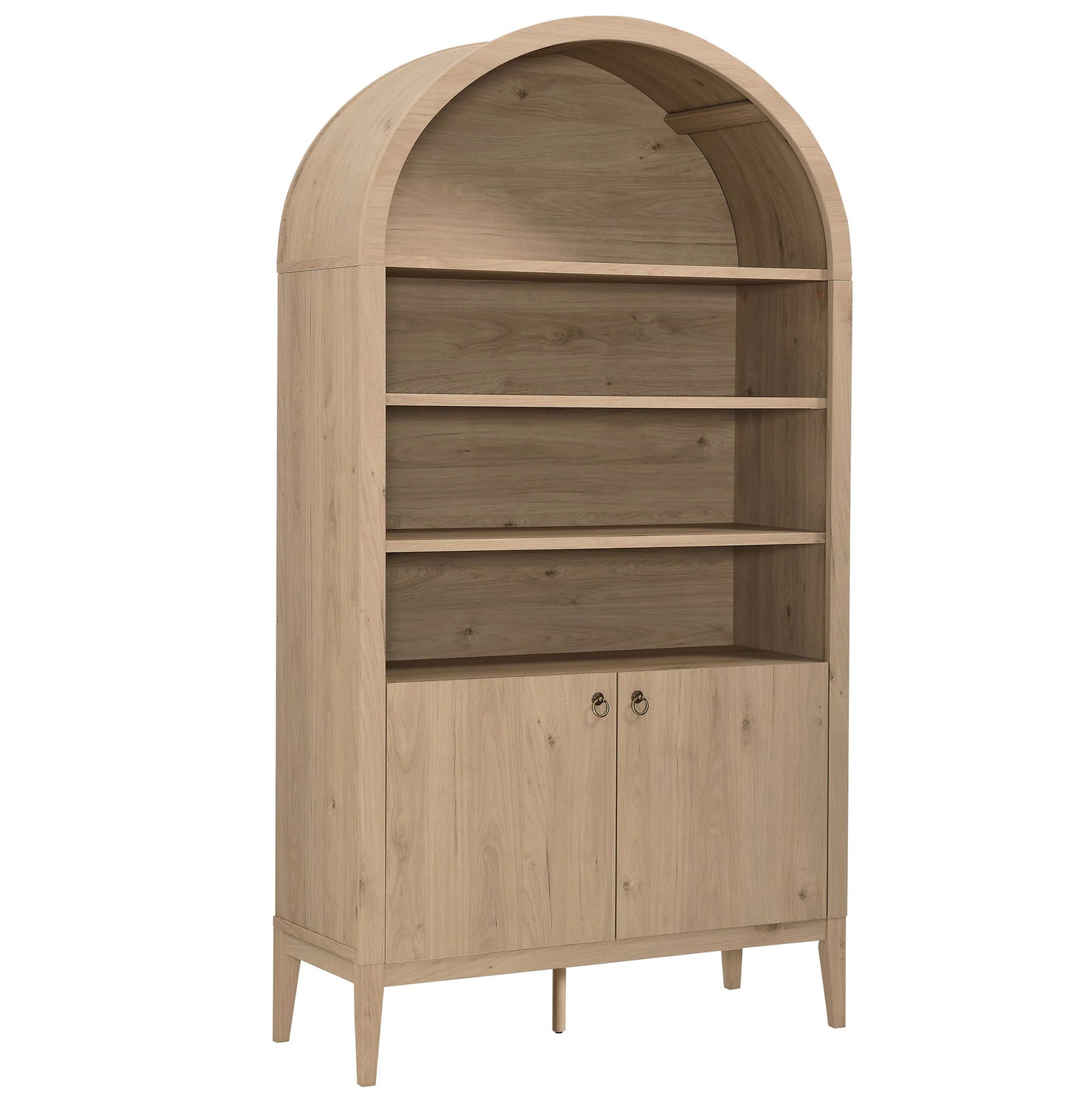 Nolan 74" Tall Arched Storage Display Cabinet Bookshelf – Stylish Storage and Display Solution for Modern Living Rooms