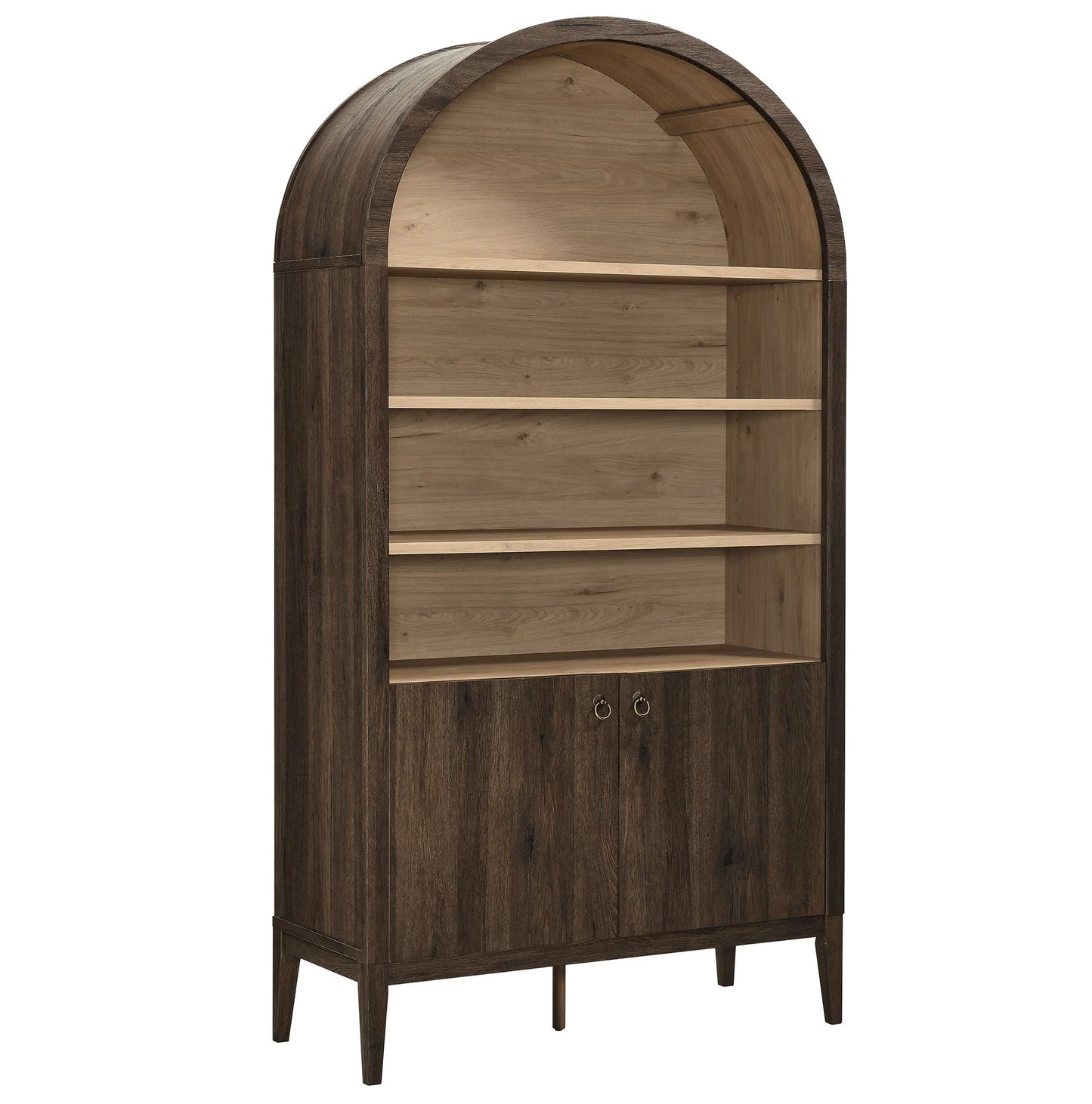 Nolan 74" Tall Arched Storage Display Cabinet Bookshelf – Stylish Storage and Display Solution for Modern Living Rooms