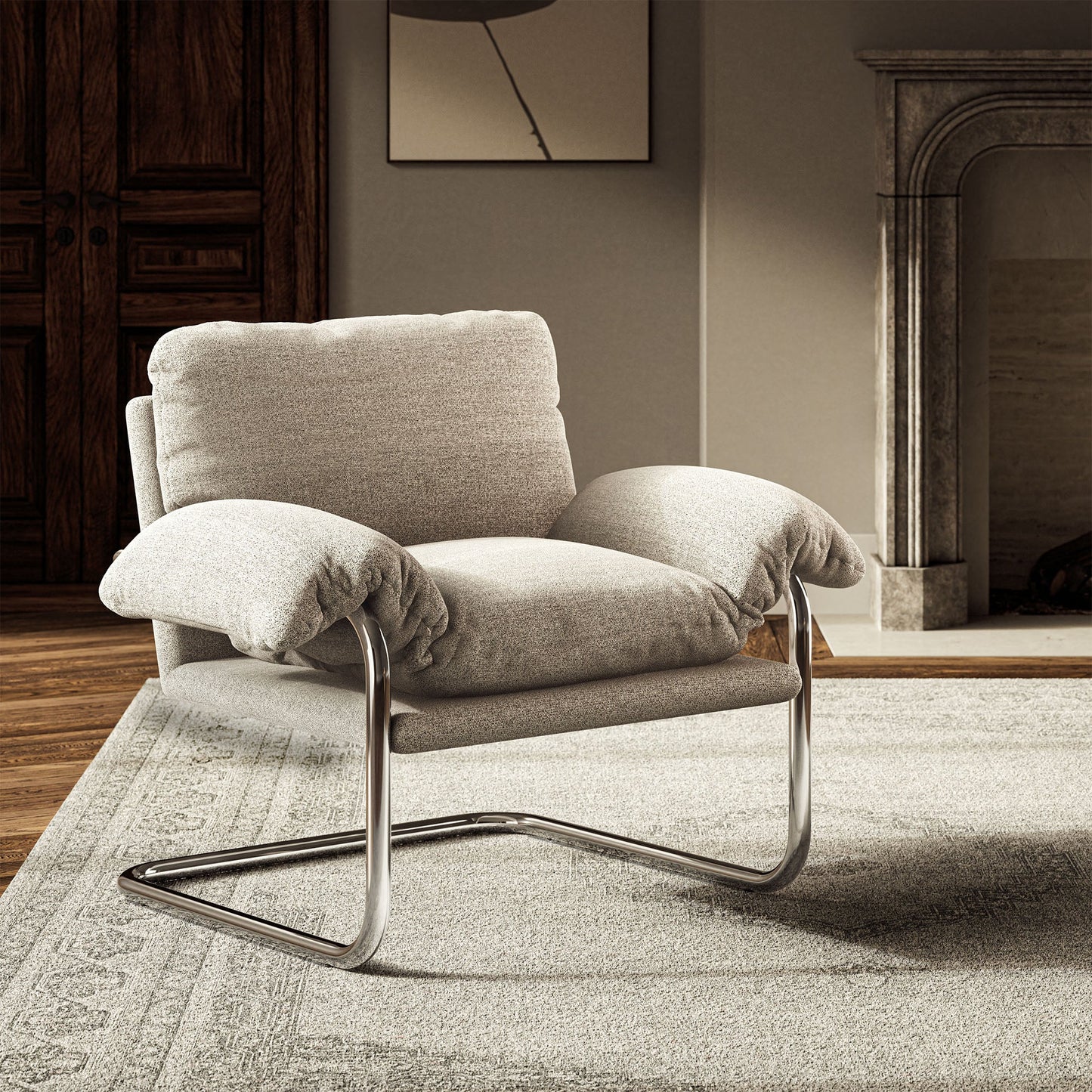 Ansel Boucle Fabric Accent Chair – Cozy and Stylish Lounge Chair for Modern Living Rooms