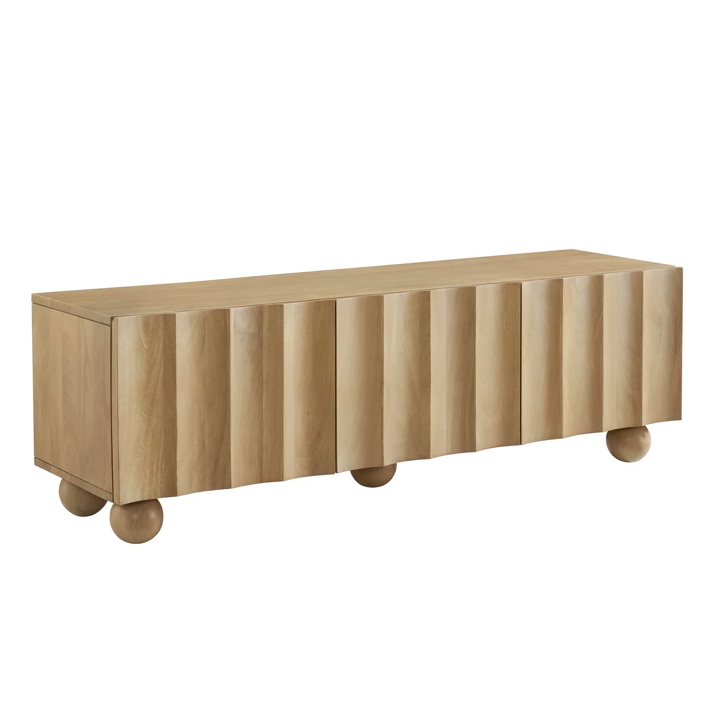 Sorren Scalloped 54" Wood TV Stand – Chic and Functional Media Console with Elegant Carved Detailing