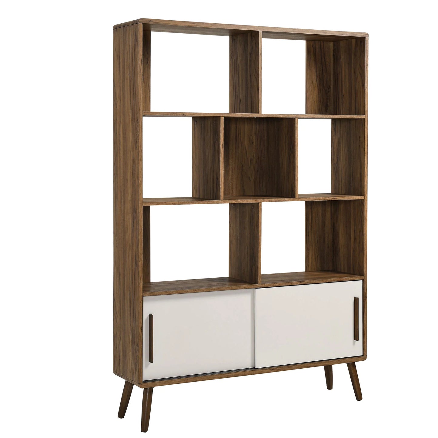 Transmit 45" Bookcase with Sliding Doors – Modern and Space-Saving Storage Solution for Home Offices and Living Rooms